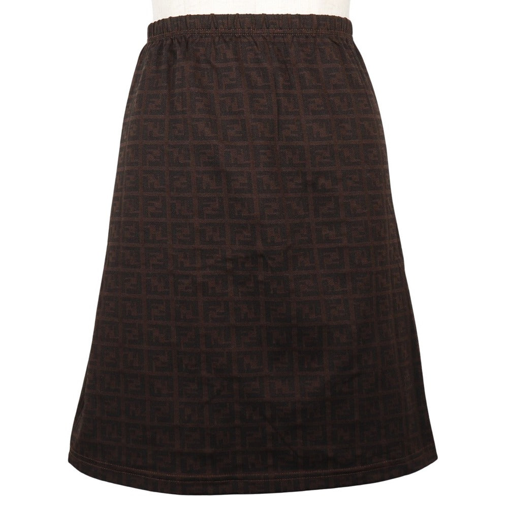 FENDI Mini skirt Nylon Brown Zucca 42