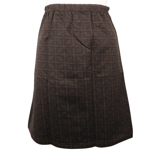 FENDI Mini skirt Nylon Brown Zucca Women 42