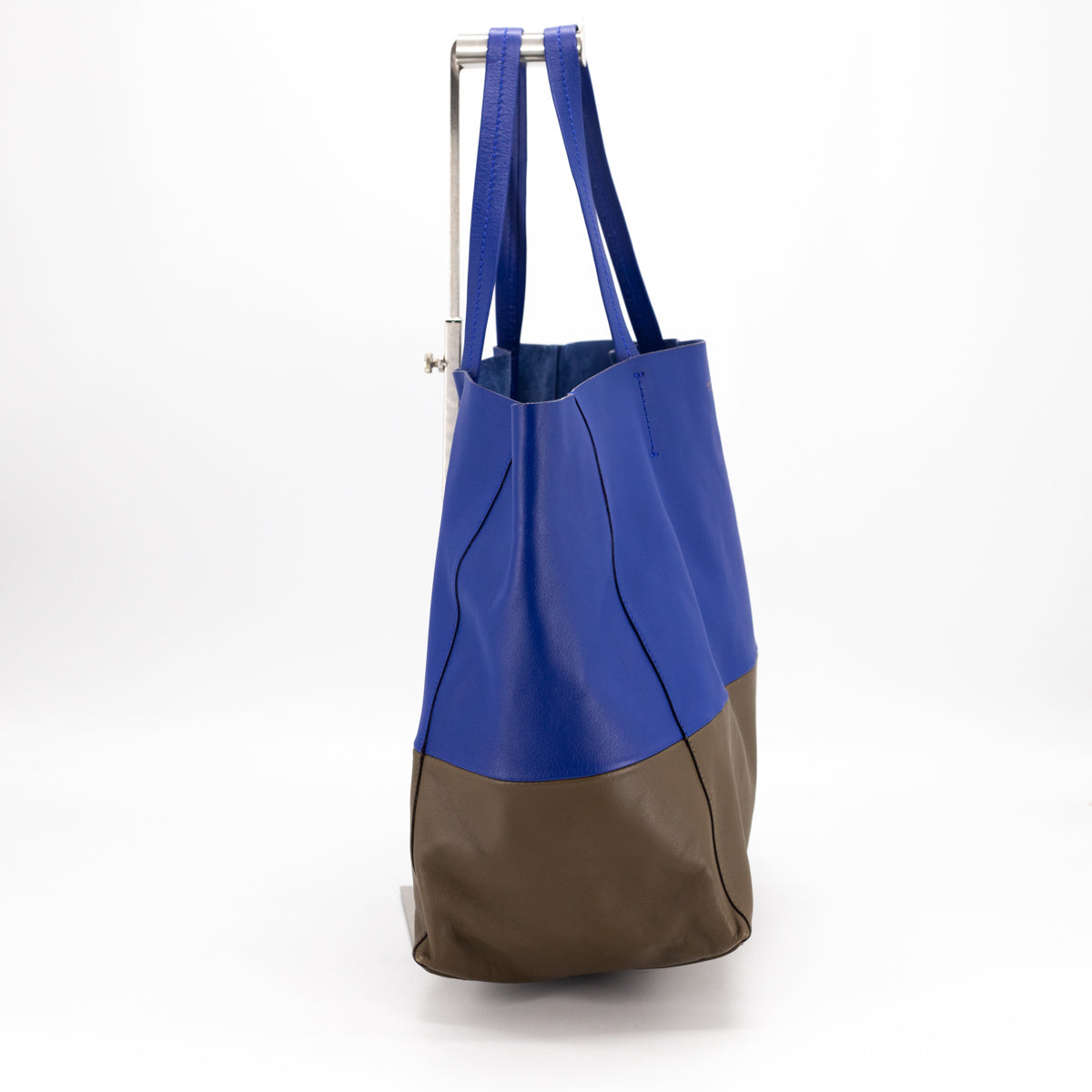 Luxury CELINE Shoppers Tote Two Toned Blue/Grey
