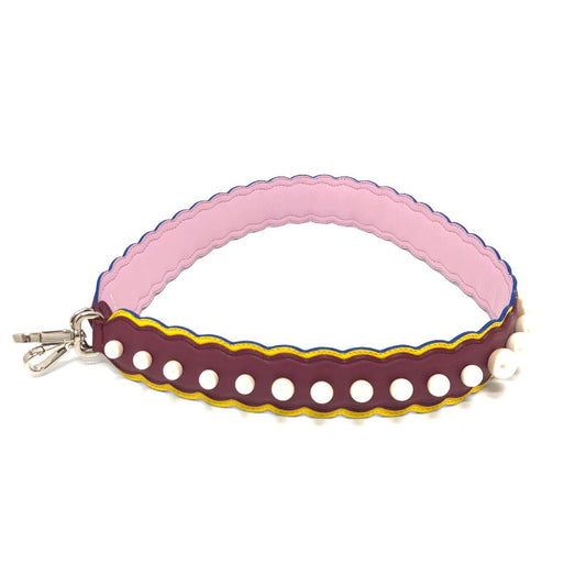 FENDI Shoulder strap leather multicolor Fake pearl Strap you Women