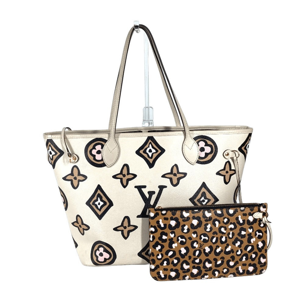 LOUIS VUITTON Shoulder Bag PVC / Leather beige Wild at Heart Capsule Collection Neverfull MM