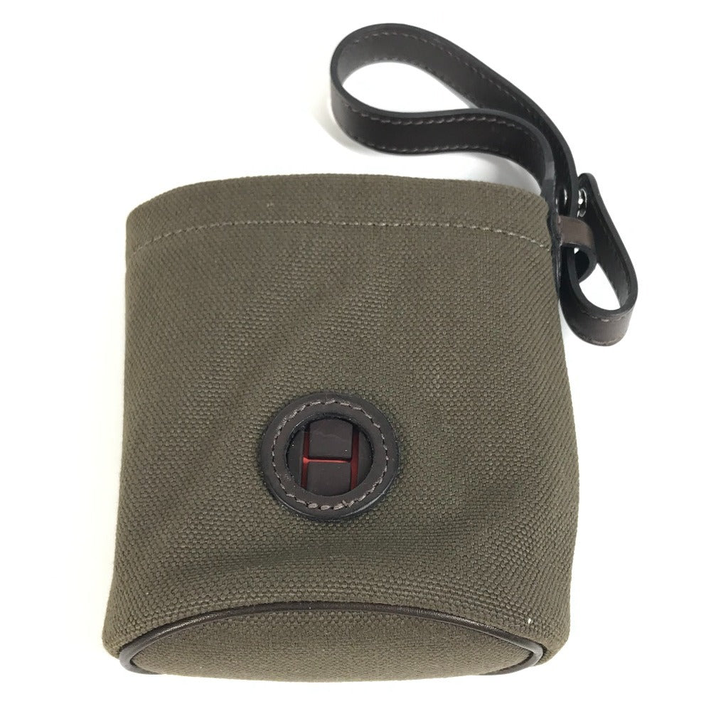 HERMES Pouch Leather / coated canvas khaki Dog Treat Pouch