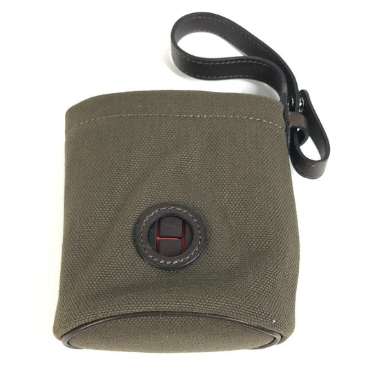 HERMES Pouch Leather / coated canvas khaki Dog Treat Pouch