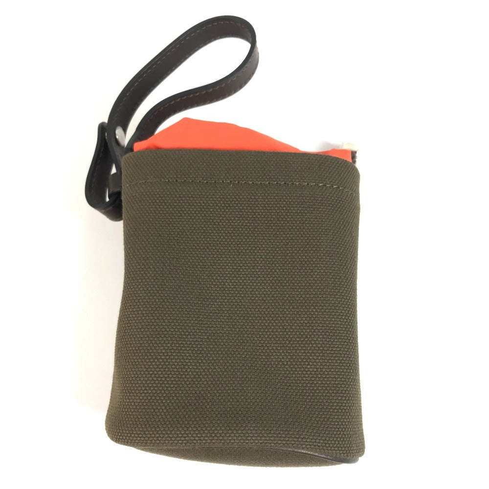 HERMES Pouch Coated canvas khaki Dog Treat Pouch