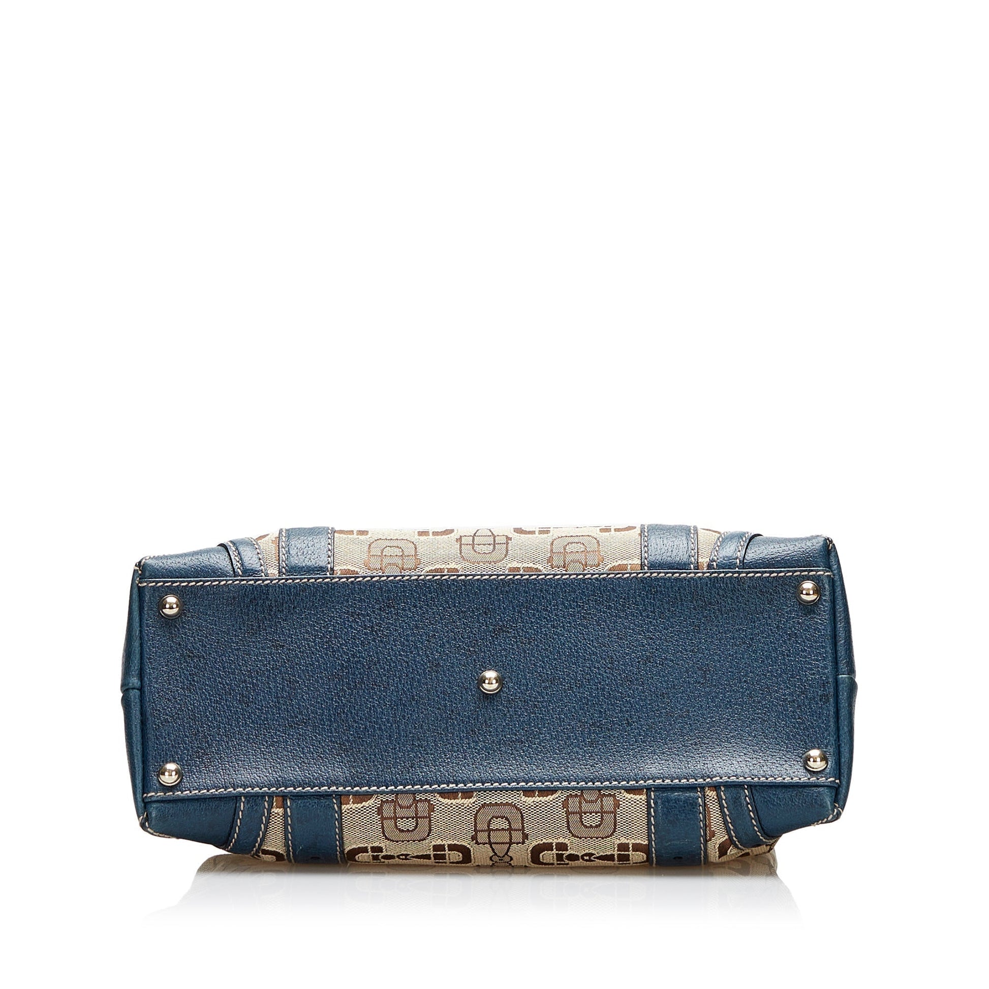 Gucci Horsebit Leather Canvas Shoulder Bag Style 4