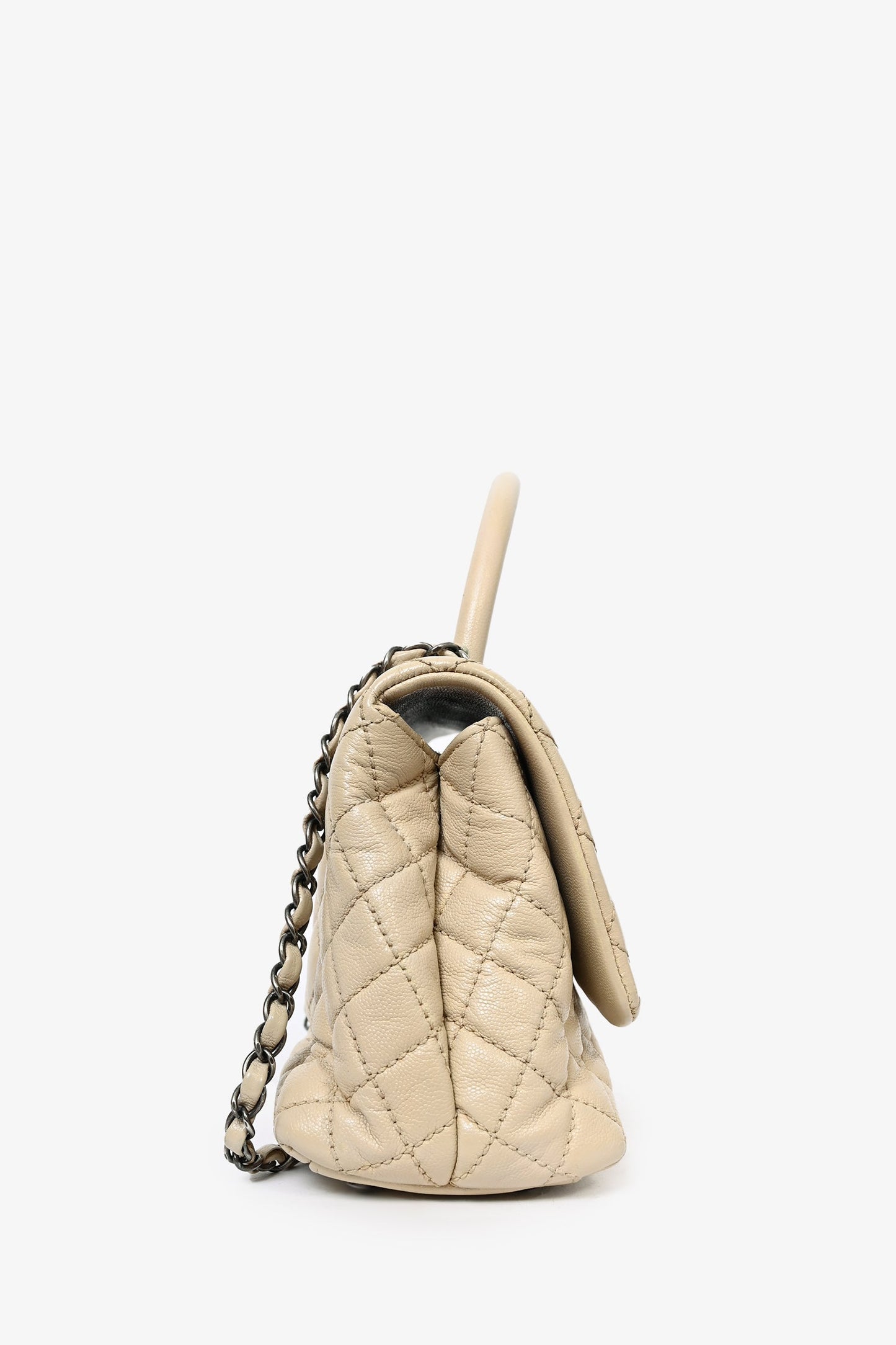 Chanel™ 2016 Cream Leather Small Coco Top Handle Handbag