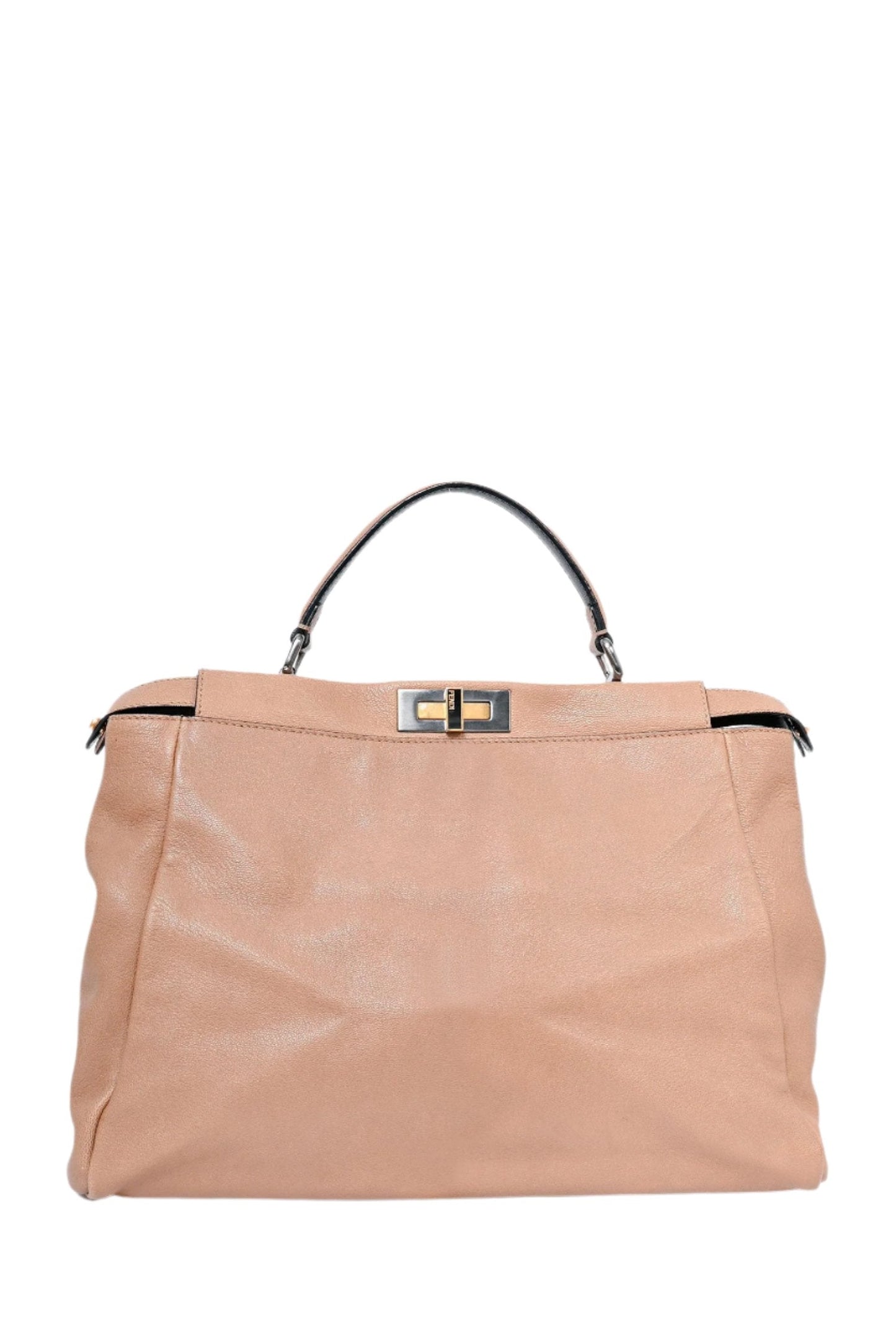 Fendi Taupe Leather Medium Peek-a-Boo Top Handle with Strap