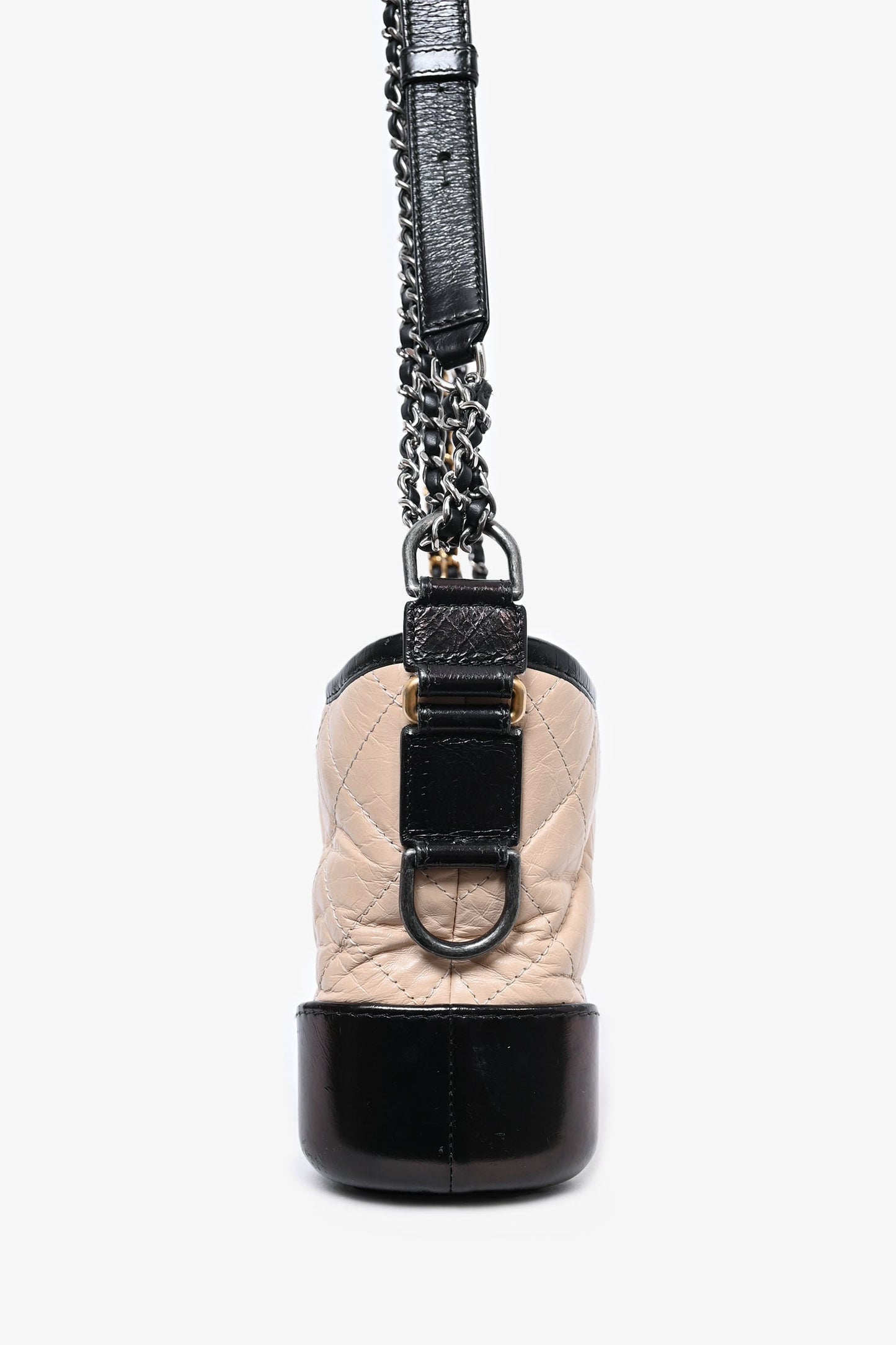 Chanel™ 2018 Beige/Black Quilted Small Gabrielle Shoulder Bag (As Is)