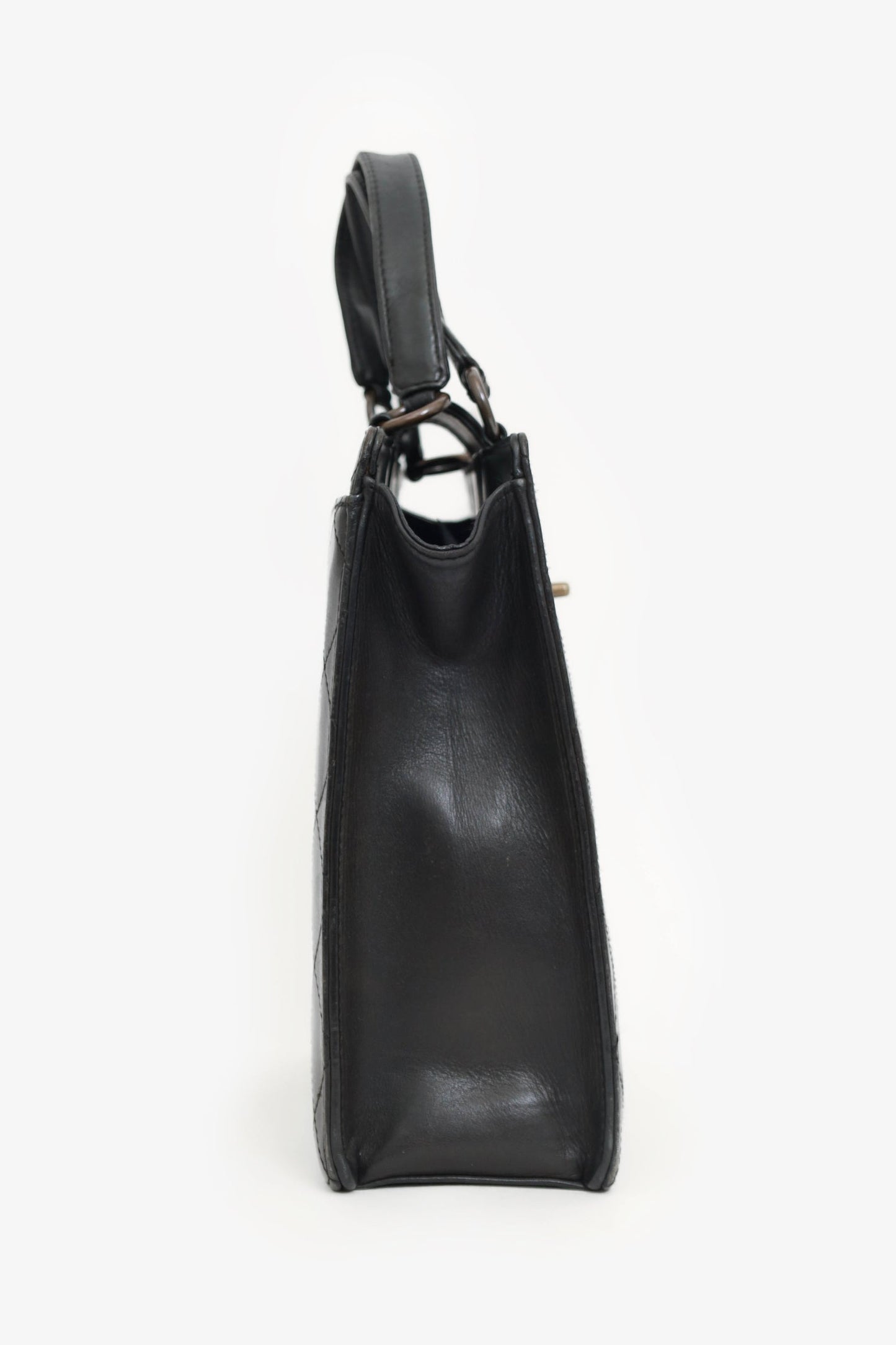 Chanel™ 1996-97 Black Leather Matelasse Coco Mark Tote