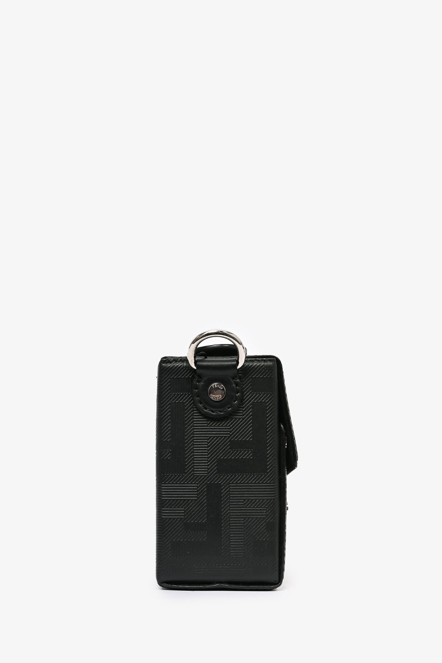 Fendi Black Leather Baguette Soft Trunk Crossbody