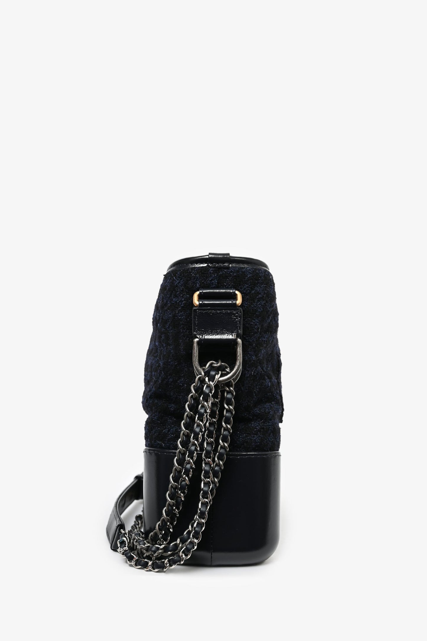 Chanel™ 2017 Navy/Black Tweed Hobo Large Gabrielle Crossbody Bag