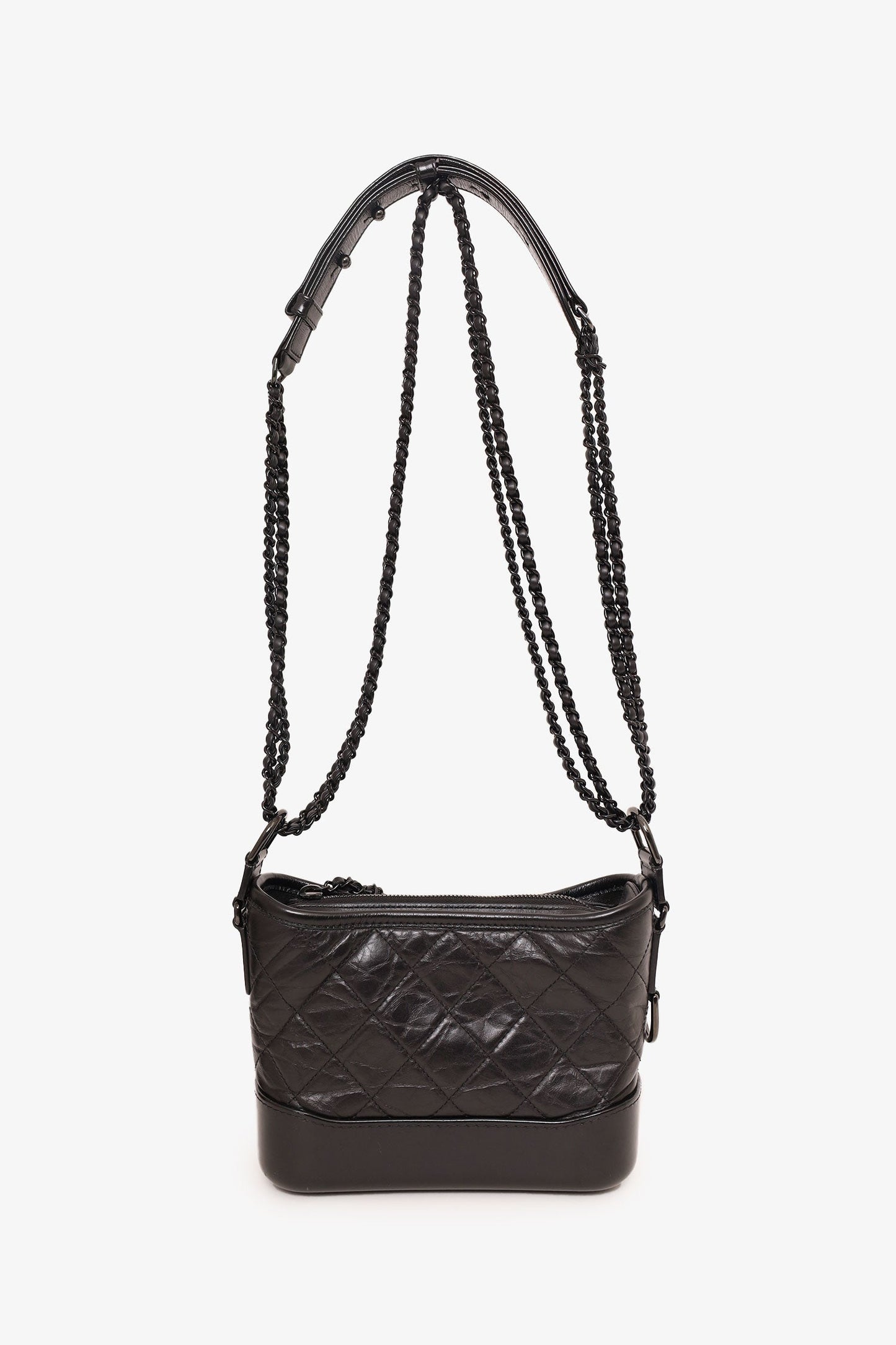 Chanel™ 2019 So Black Quilted Leather Small Gabrielle Crossbody Bag