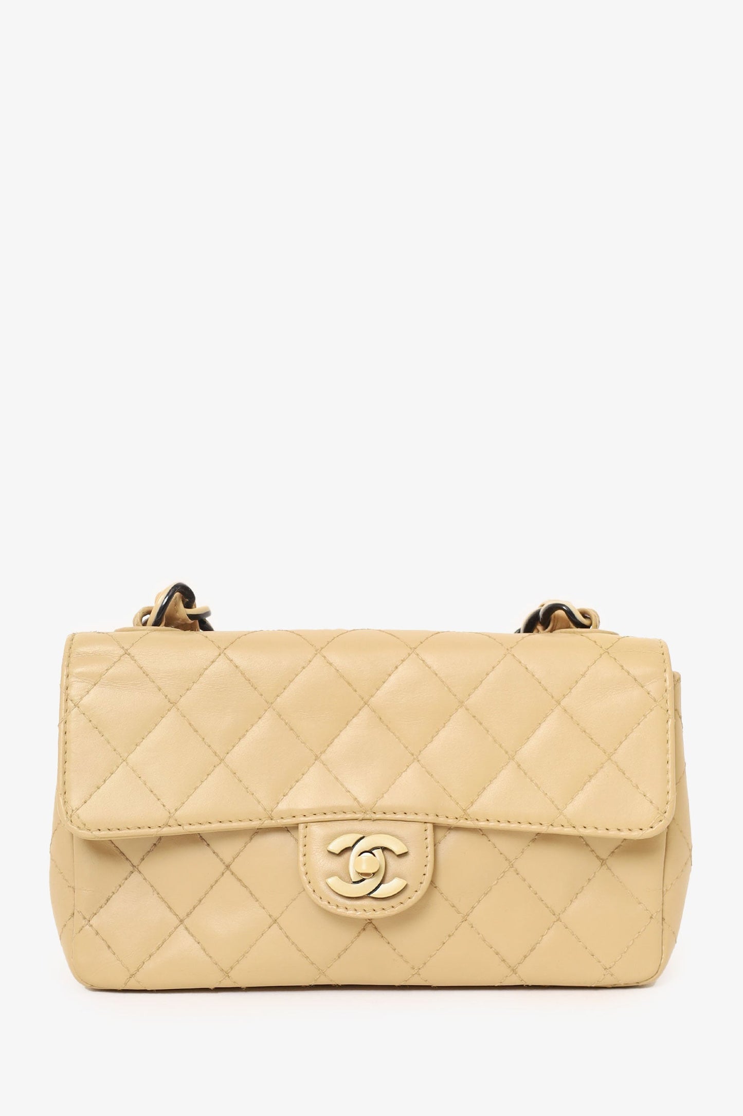 Chanel™ 2000-2002 Cream Quilted Lambskin Mini Flap Bag