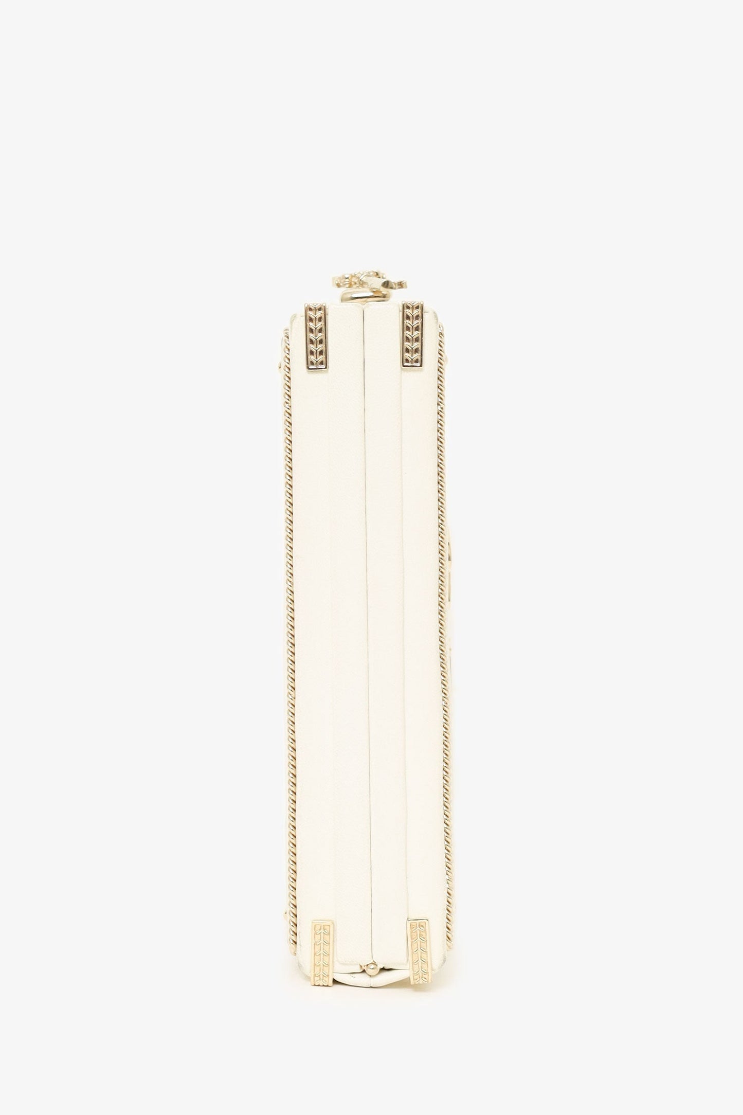 Chanel™ 2017-18 White Lambskin -Cosmopolite Coco In Ritz Clutch with Chain