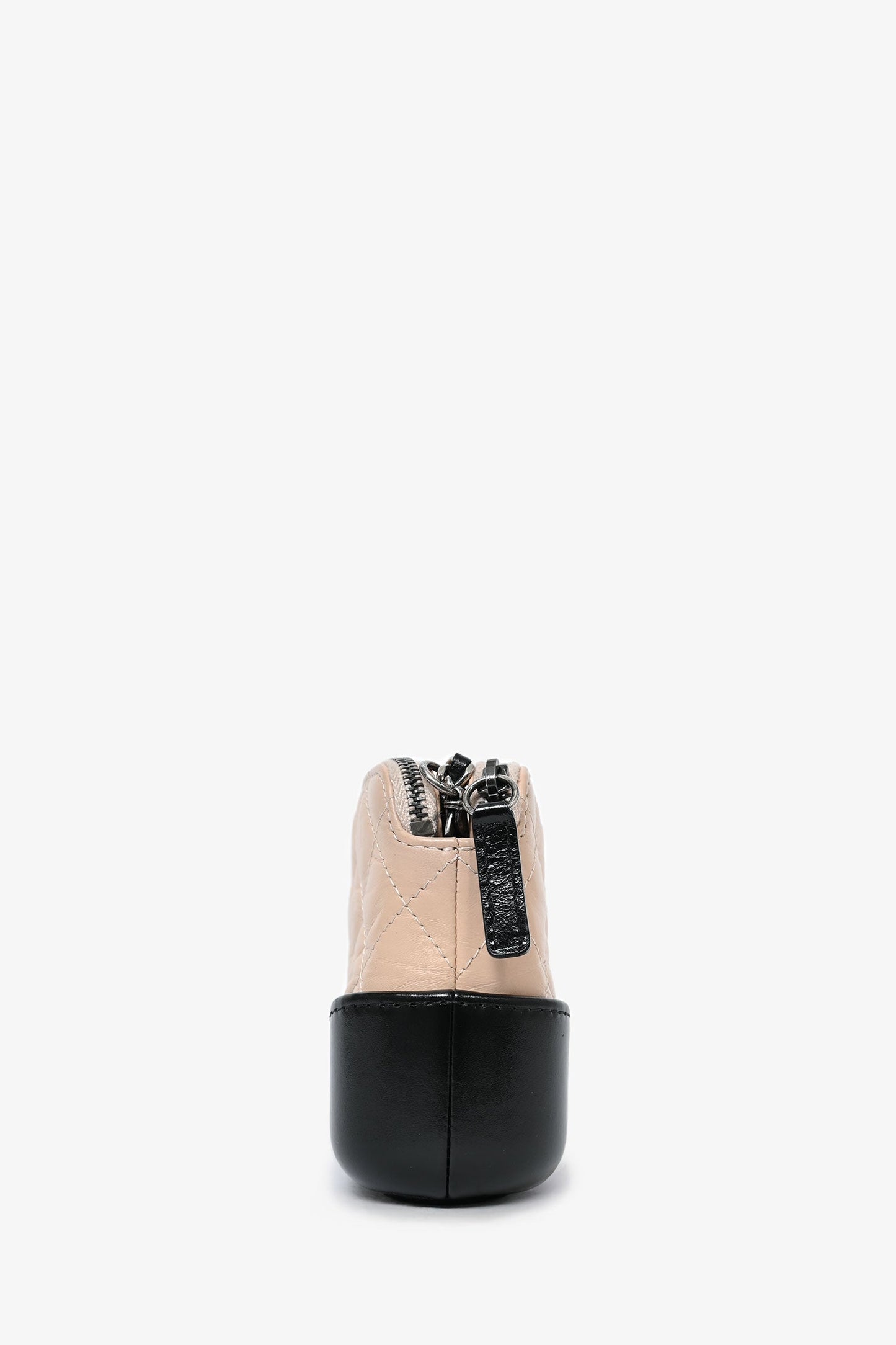 Chanel™ 2017-18 Beige/Black Leather Gabrielle Wallet on Chain Crossbody