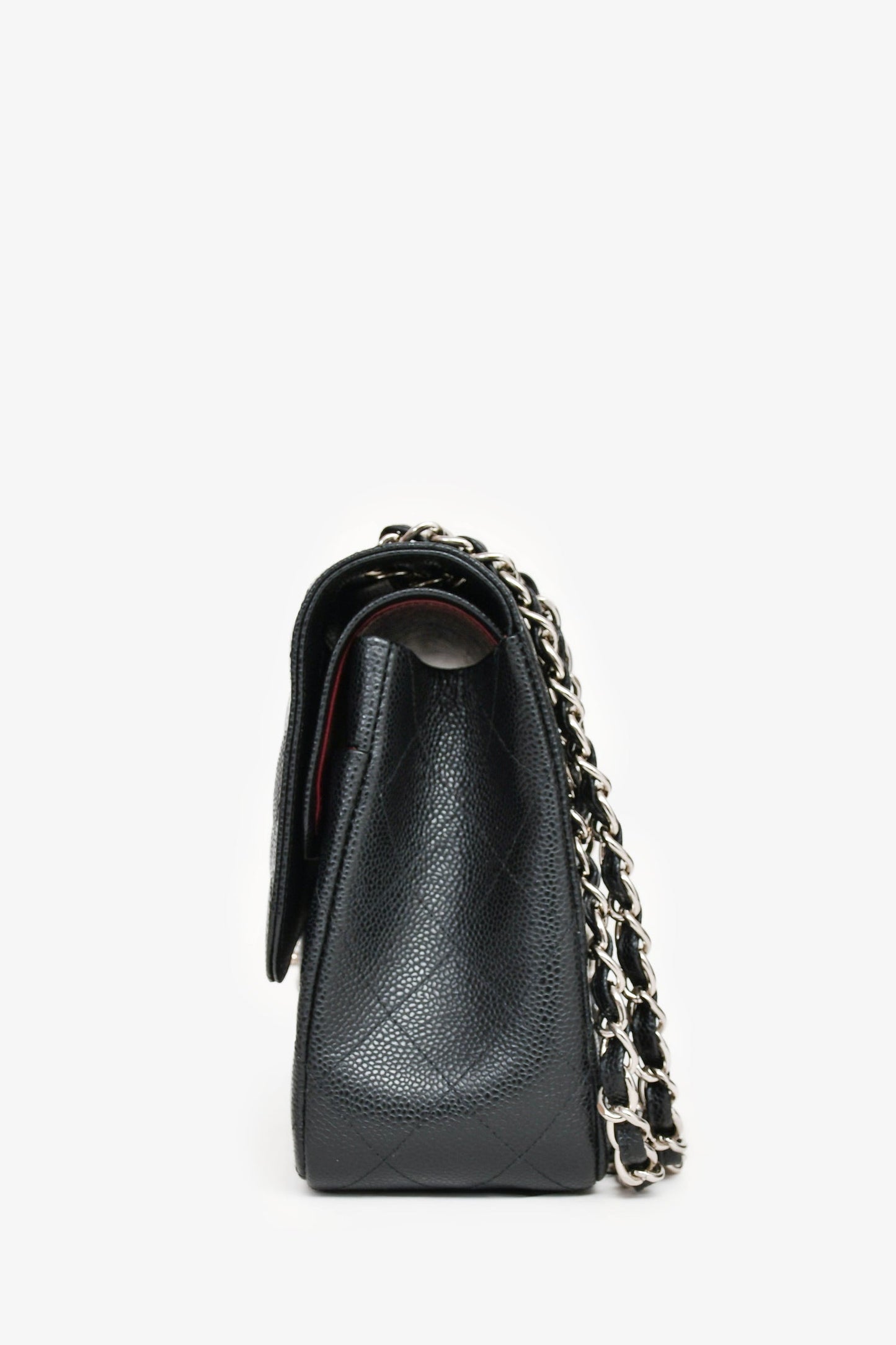 Chanel™ 2014 Black Caviar Leather Jumbo Double Flap Shoulder Bag