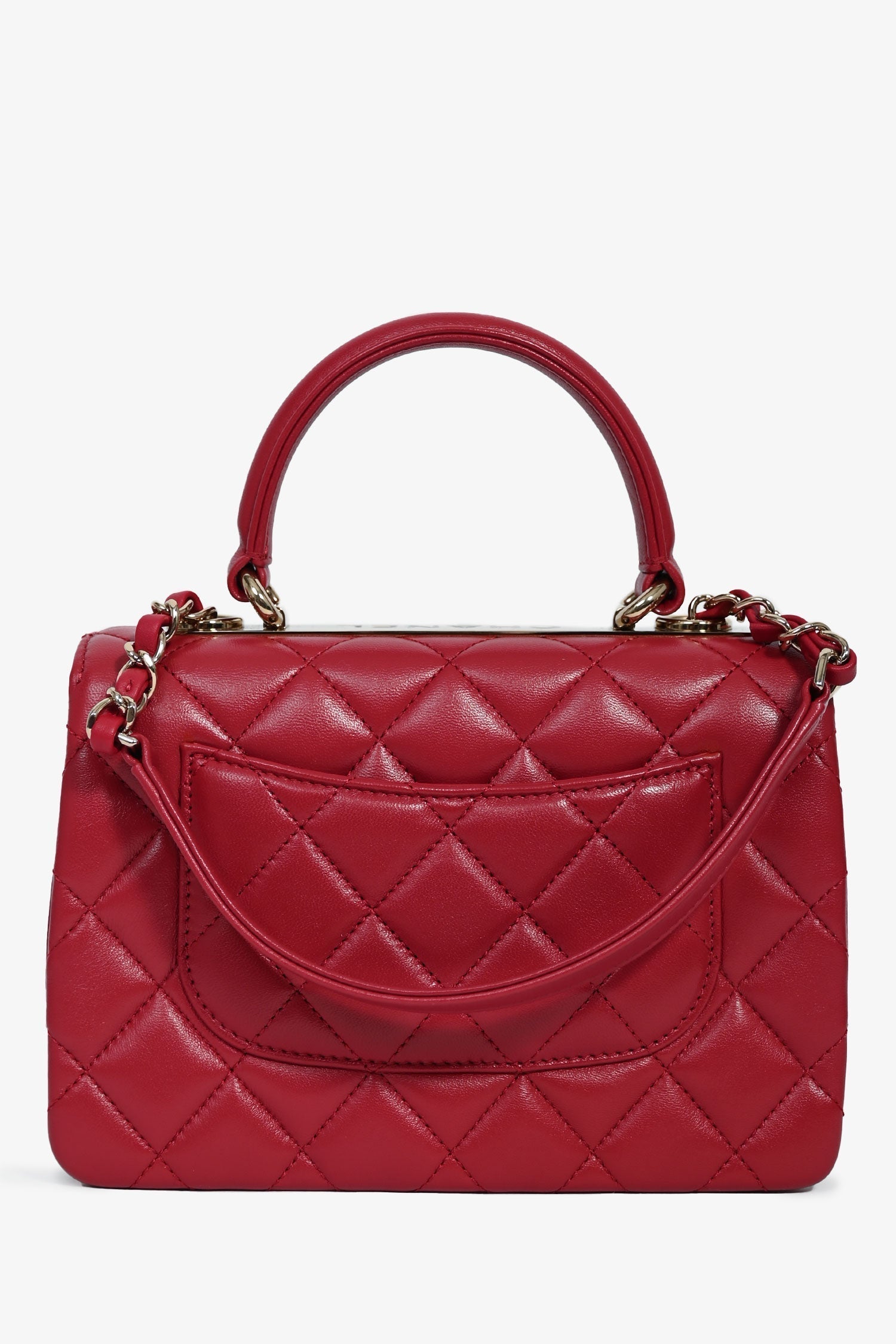 Chanel™ Magenta Leather Trendy CC Small Top Handle Handbag