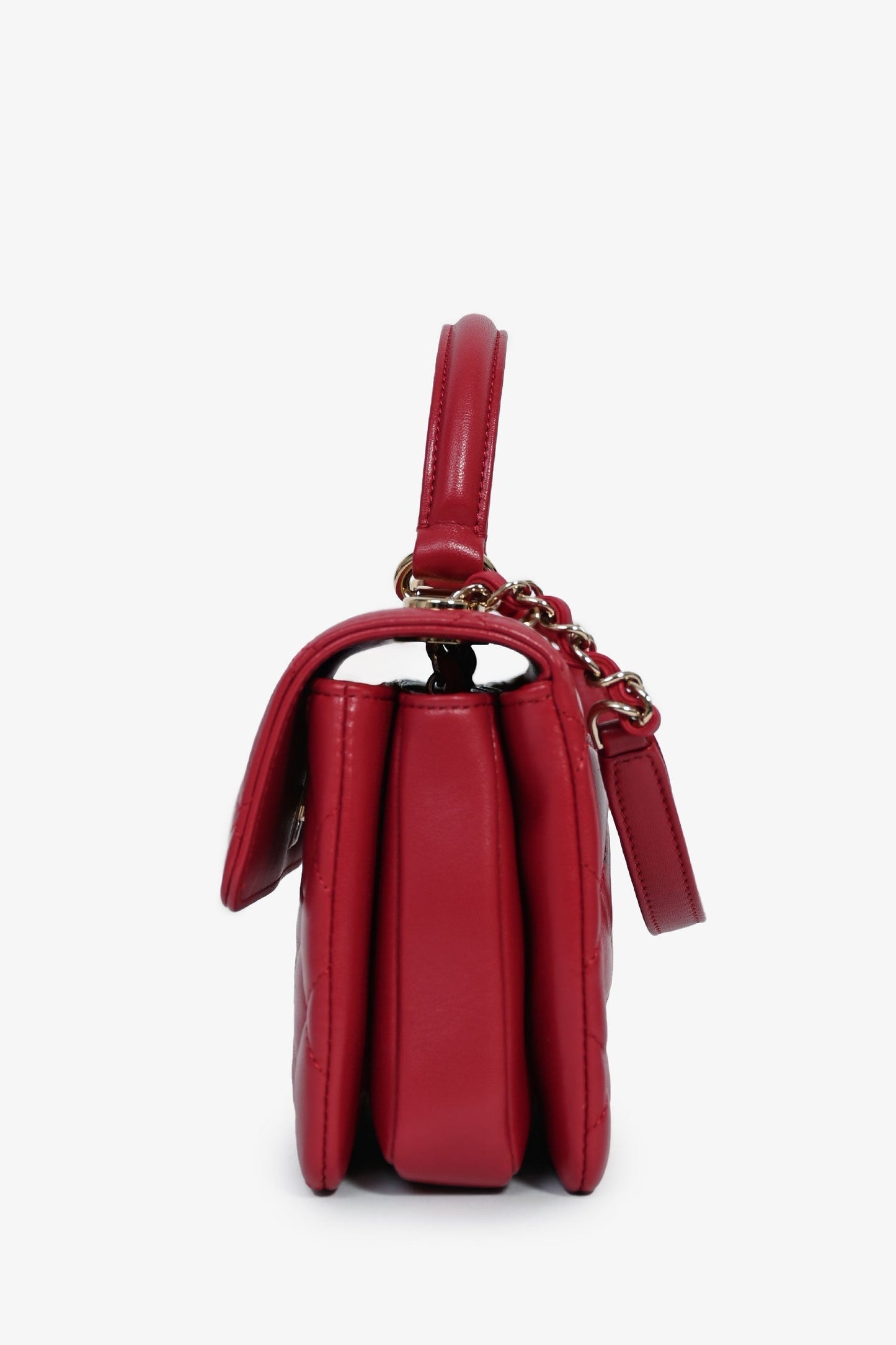 Chanel™ Magenta Leather Trendy CC Small Top Handle Handbag
