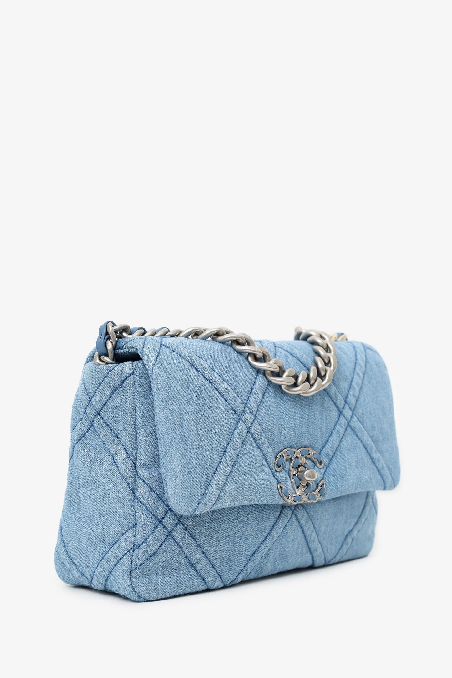 Chanel™ Blue 'Chanel 19' Medium Flap Bag