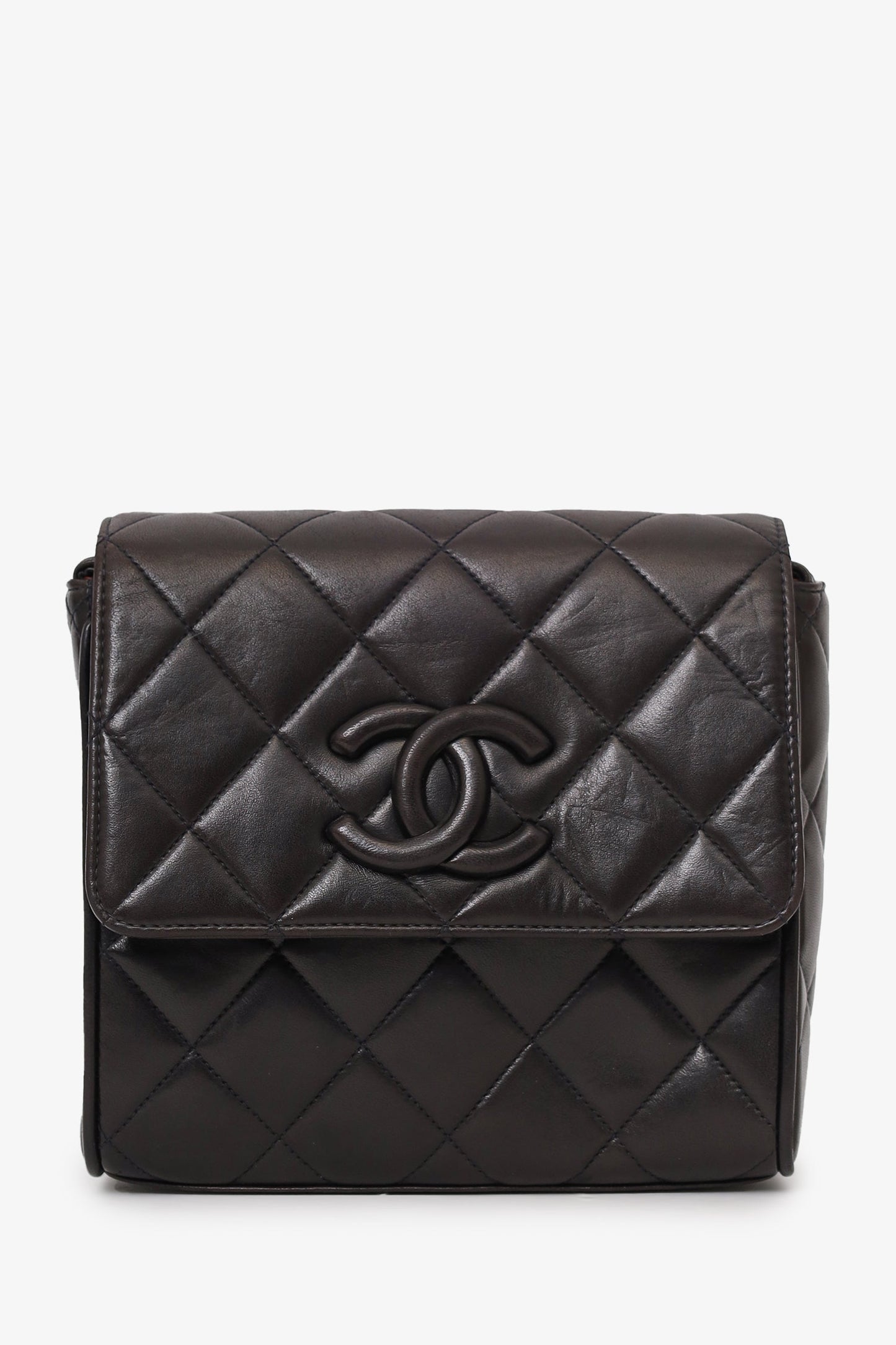 Chanel™ 1991-94 So Black Quilted Lambskin Leather CC Shoulder Bag