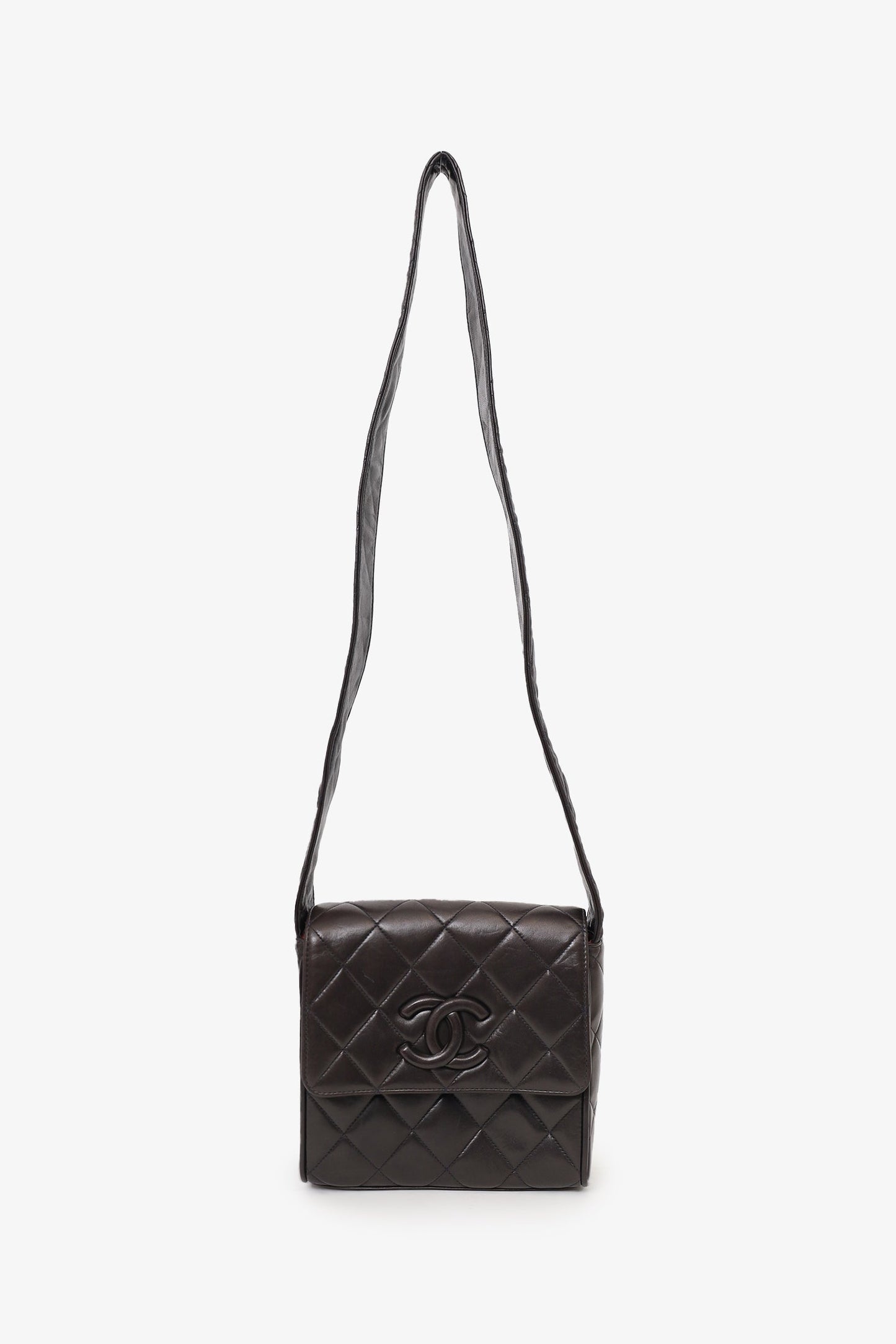 Chanel™ 1991-94 So Black Quilted Lambskin Leather CC Shoulder Bag