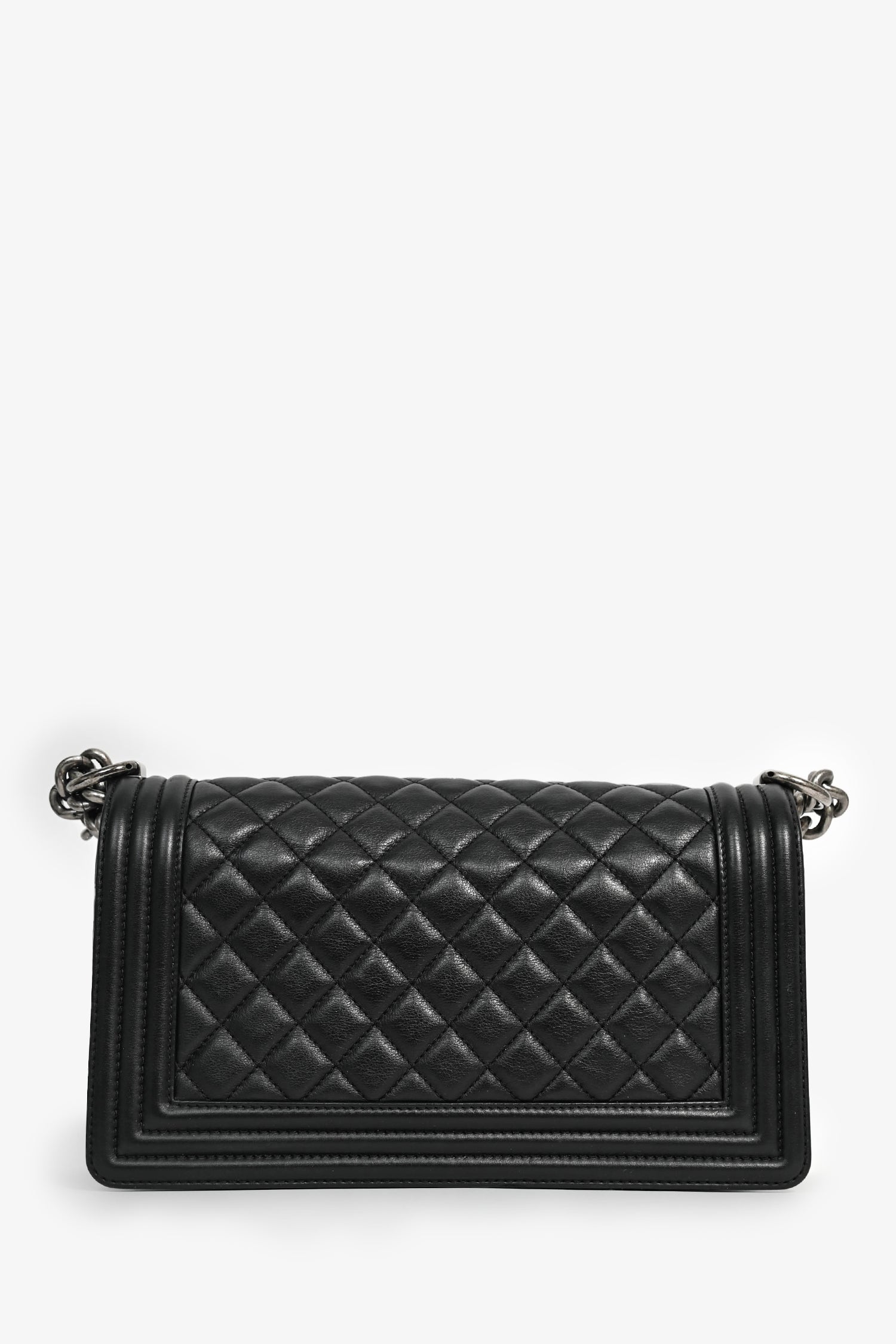 Chanel 2019 Black Leather Medium Boy Bag