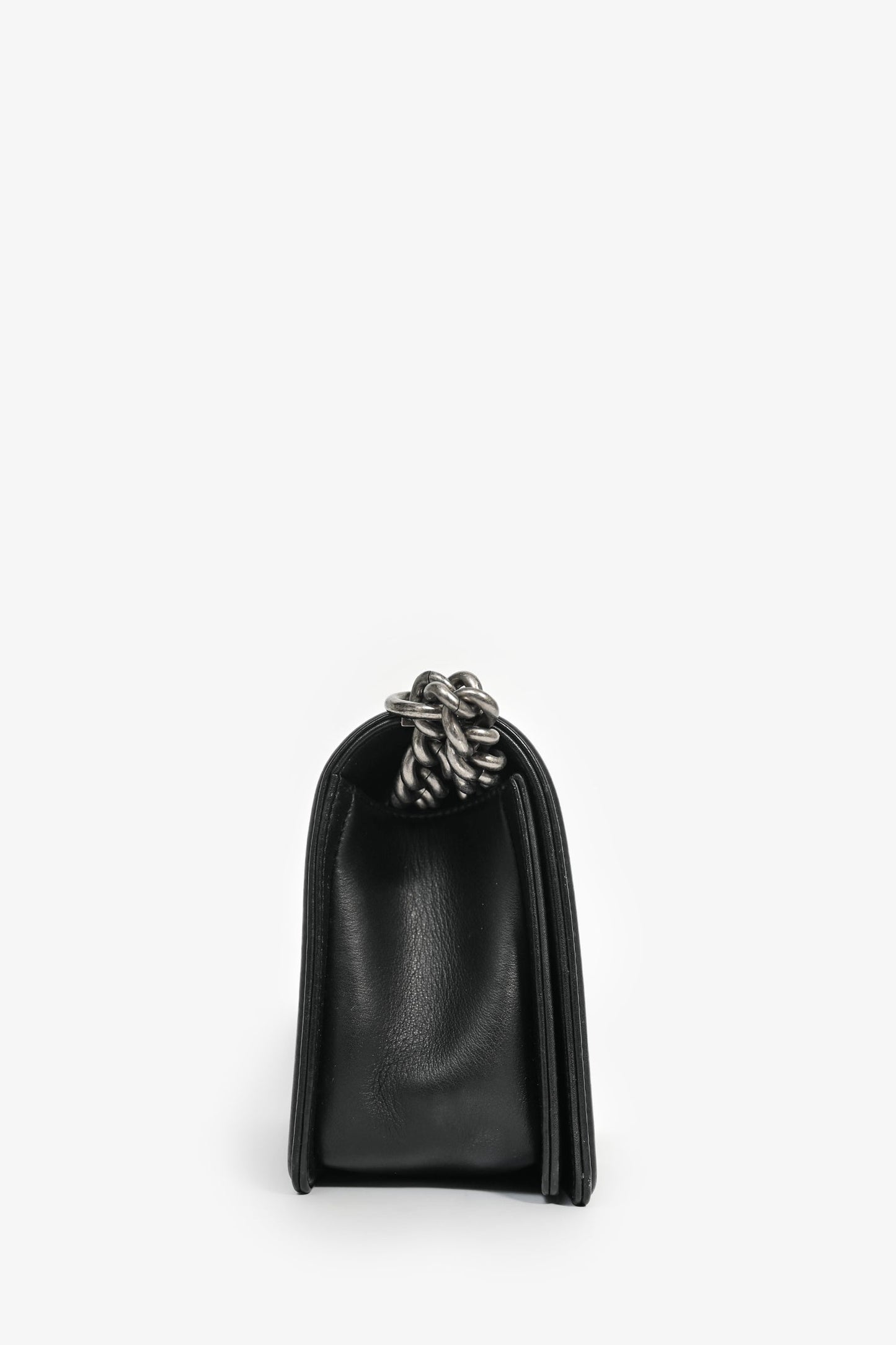 Chanel 2019 Black Leather Medium Boy Bag