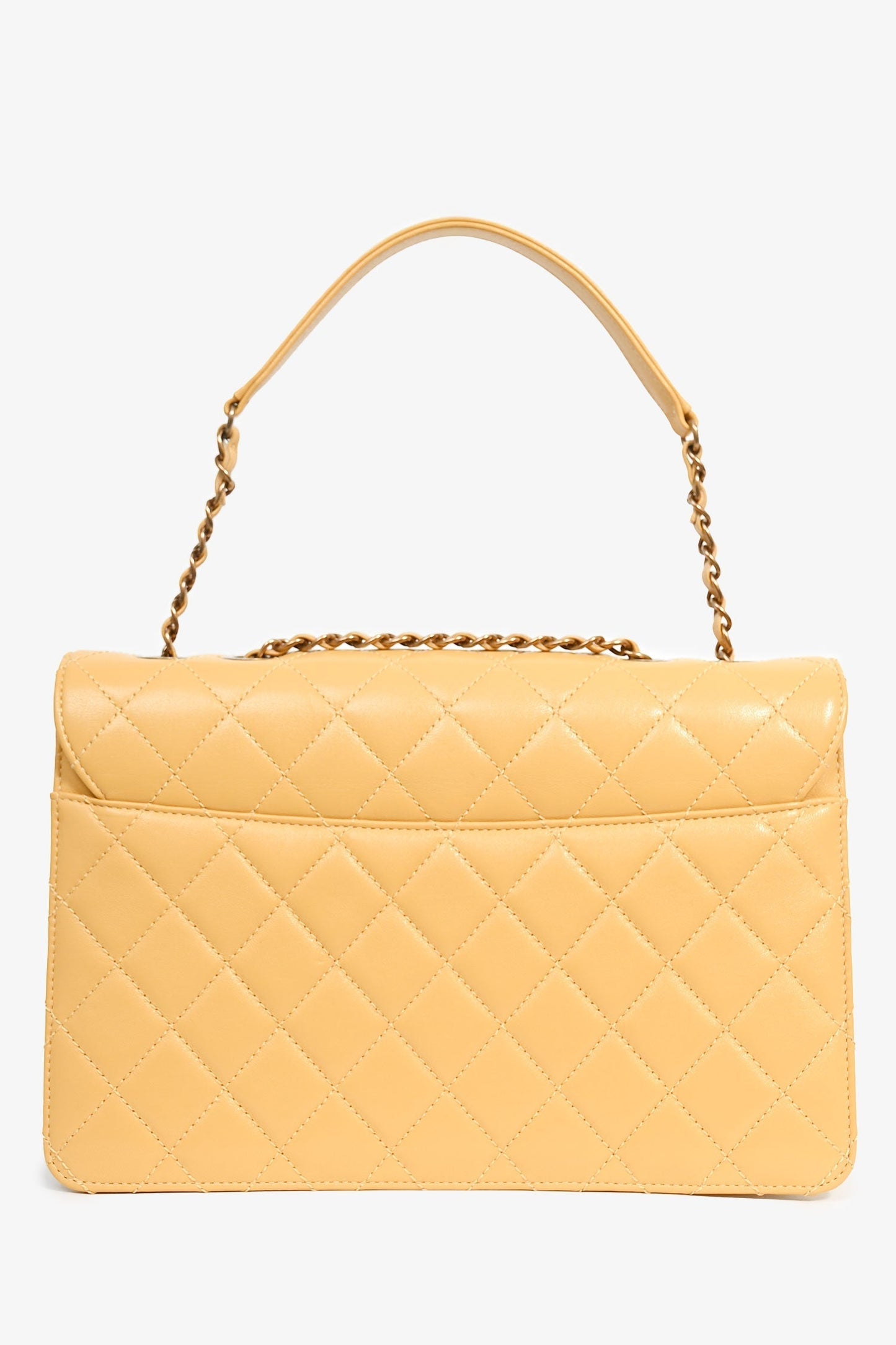 Chanel™ 2016-17 Yellow Quilted Leather Large Beauty Lock Chain Bag
