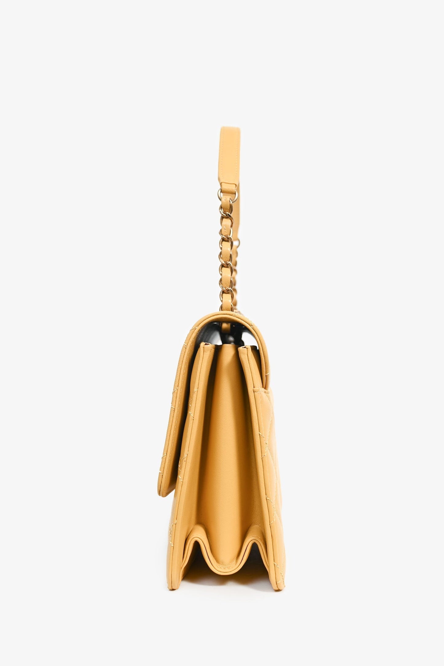 Chanel™ 2016-17 Yellow Quilted Leather Large Beauty Lock Chain Bag