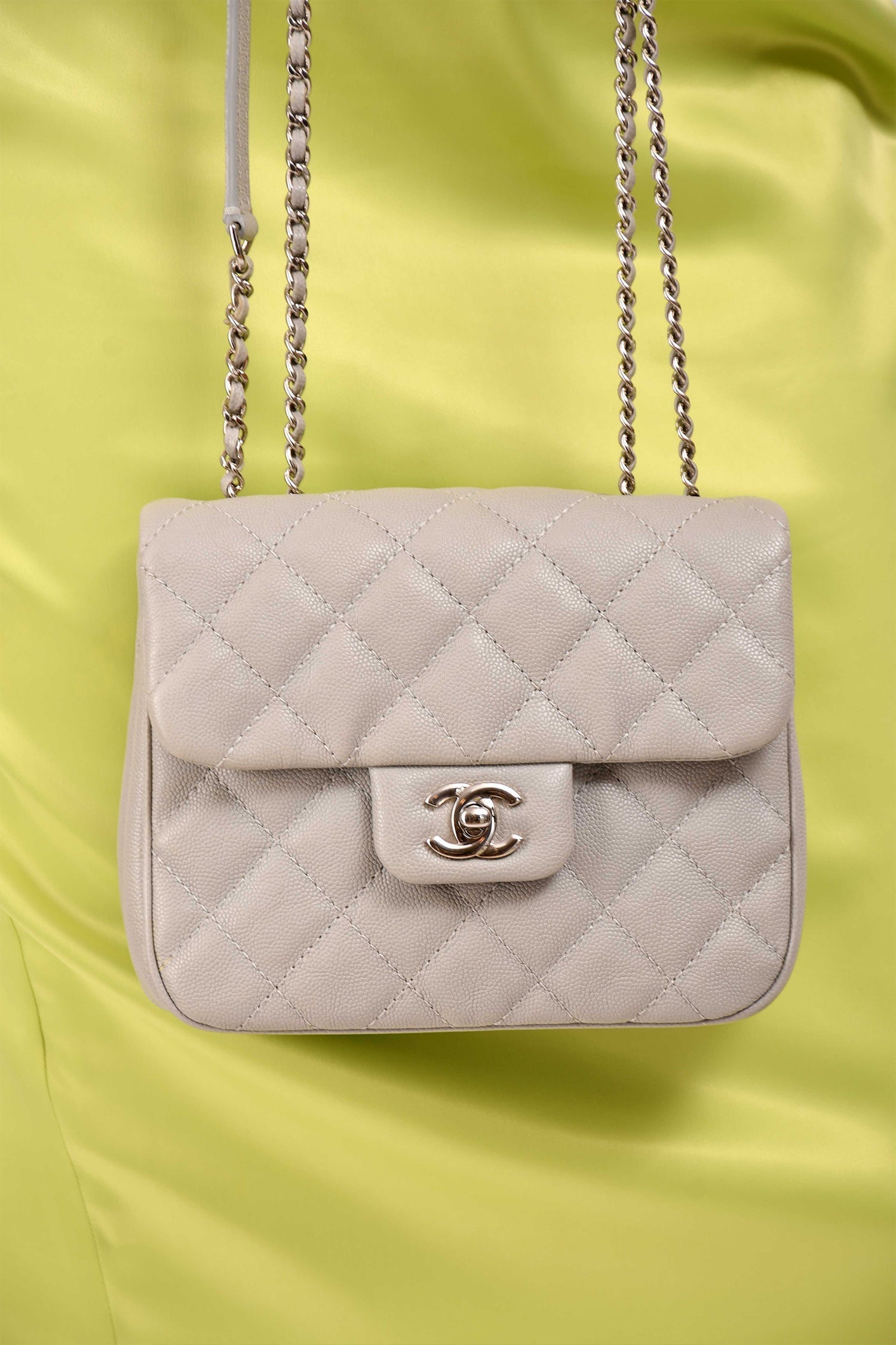 Chanel™ 2018 Light Grey Caviar Small Urban Companion Bag