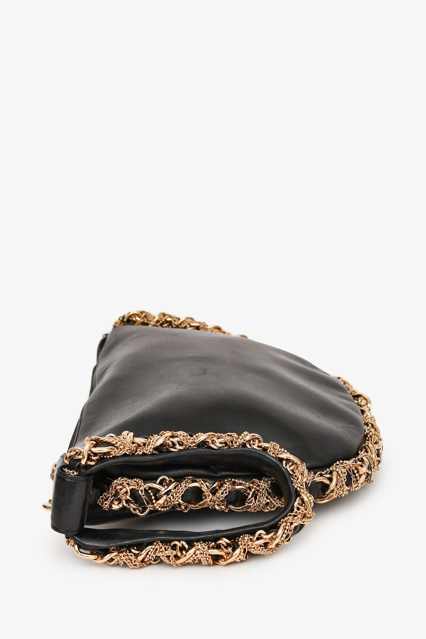 Chanel™ 2012/13 Black Lambskin Twisted Chain Hobo Mini Handbag