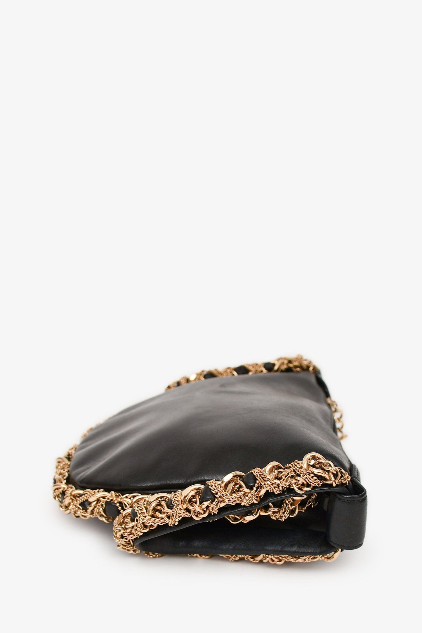 Chanel™ 2012/13 Black Lambskin Twisted Chain Hobo Mini Handbag