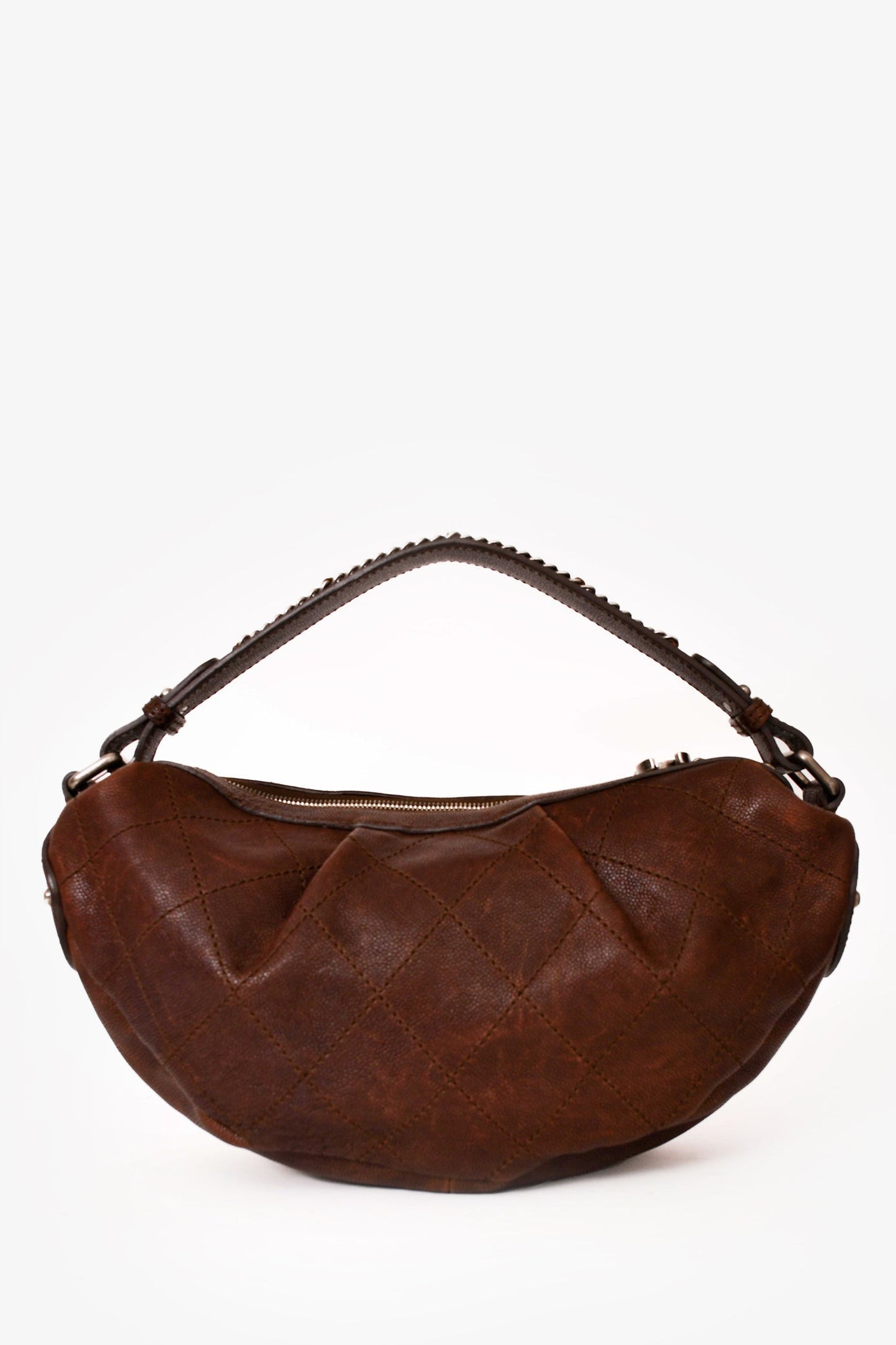 Chanel™ 2005/2006 Brown Caviar Outdoor Ligne Small Hobo Bag