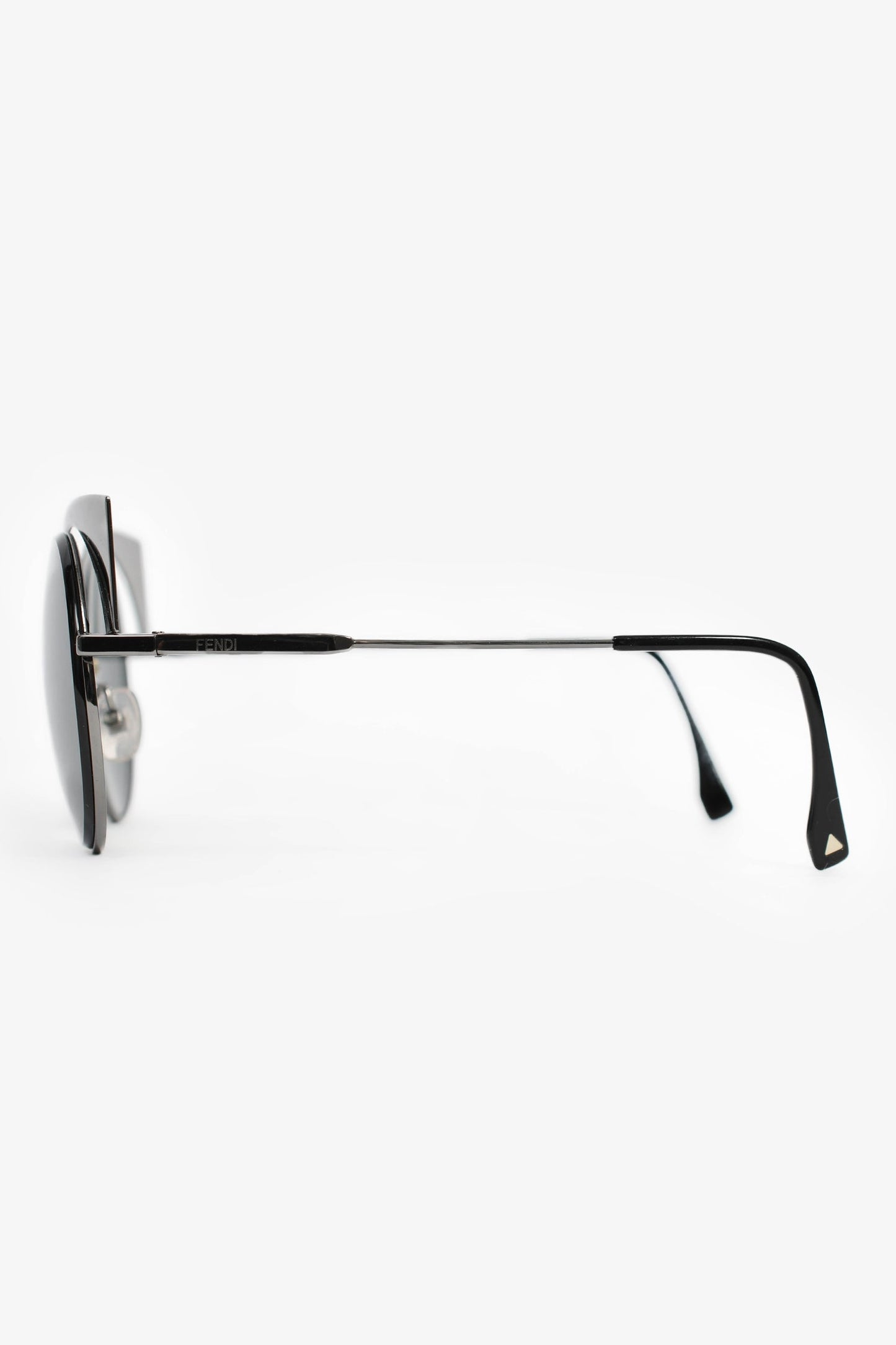 Fendi Black Squared Mirrored Sunglasses