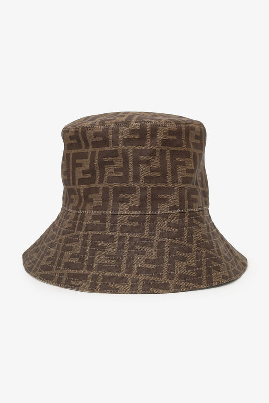 Fendi Brown Monogram Tech Fabric Hat