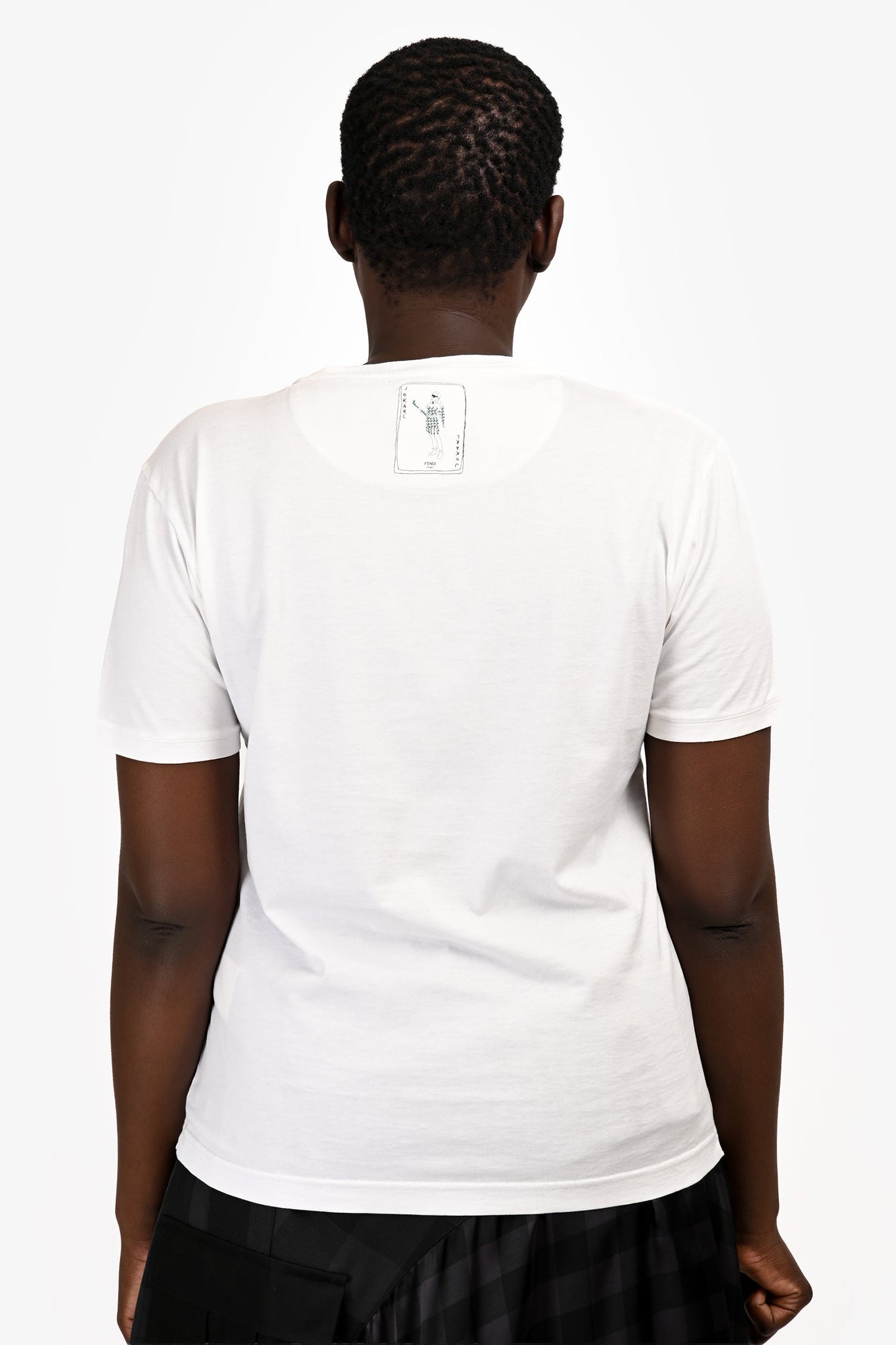 Fendi White Cotton 'Jokarl' Graphic T-Shirt Size L