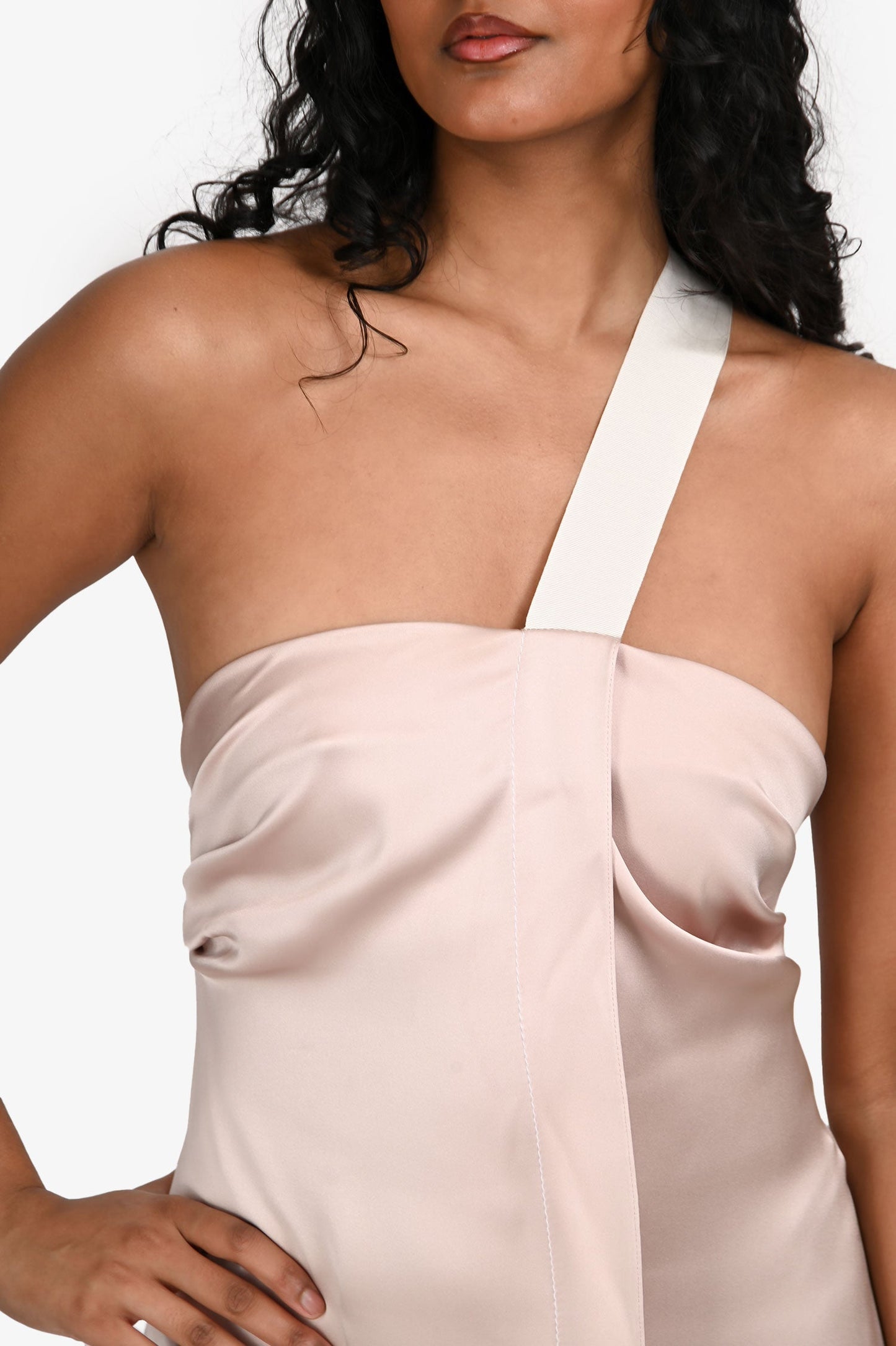 Fendi Champagne Pink Silk Long Gown Size 2 US