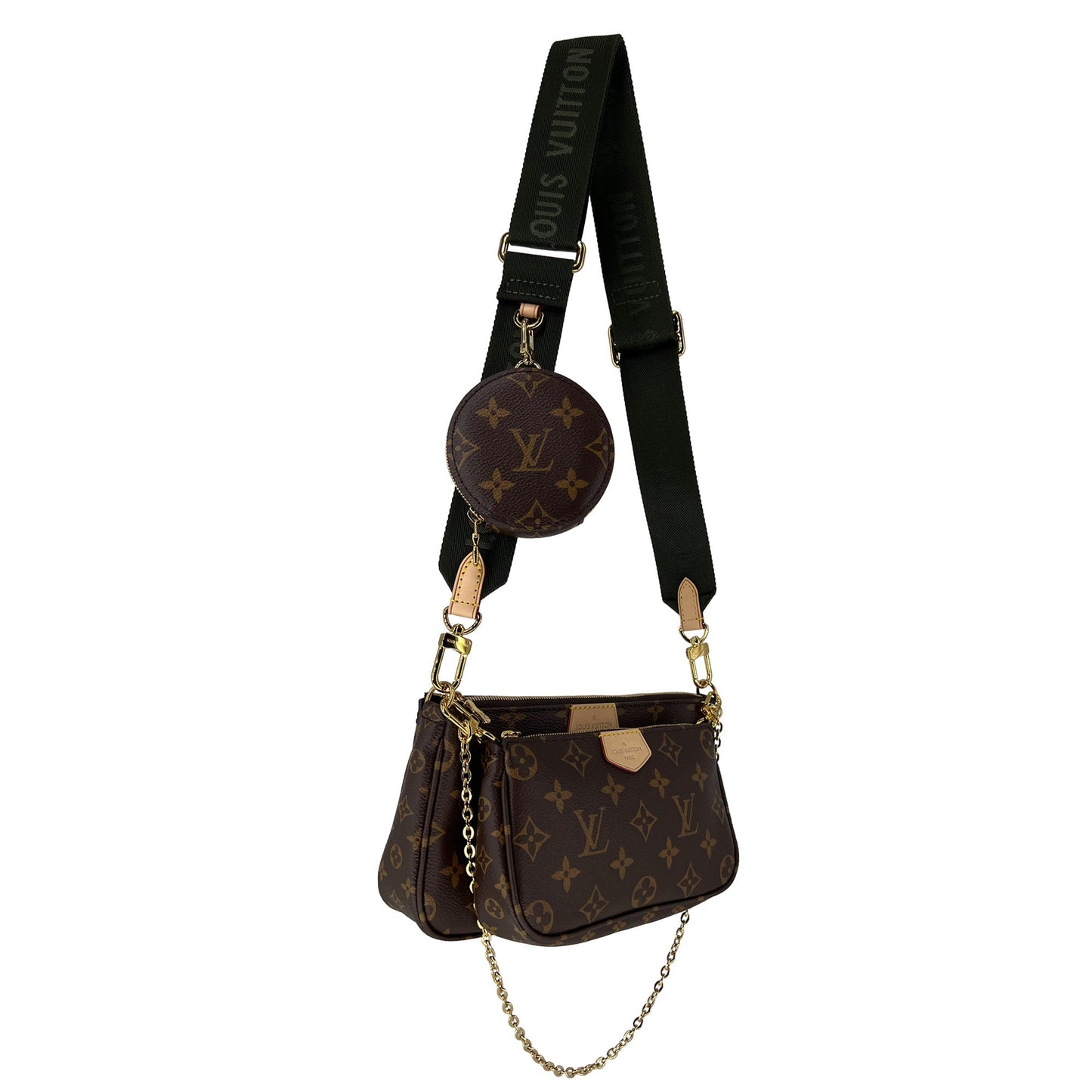 Louis Vuitton Multi Pochette Accessories monogram Khaki Clutch