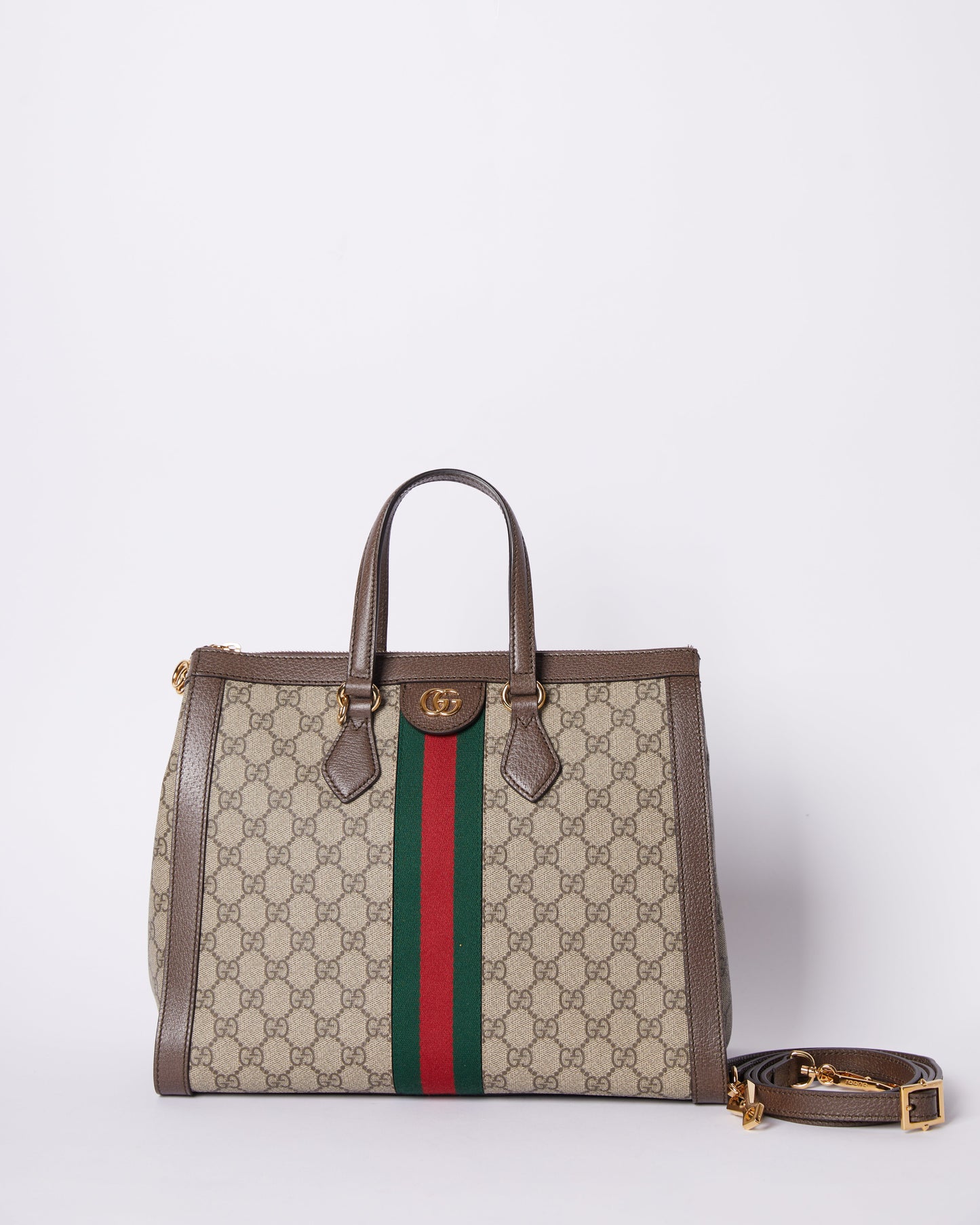 Gucci Lou Leather Canvas Shoulder Bag