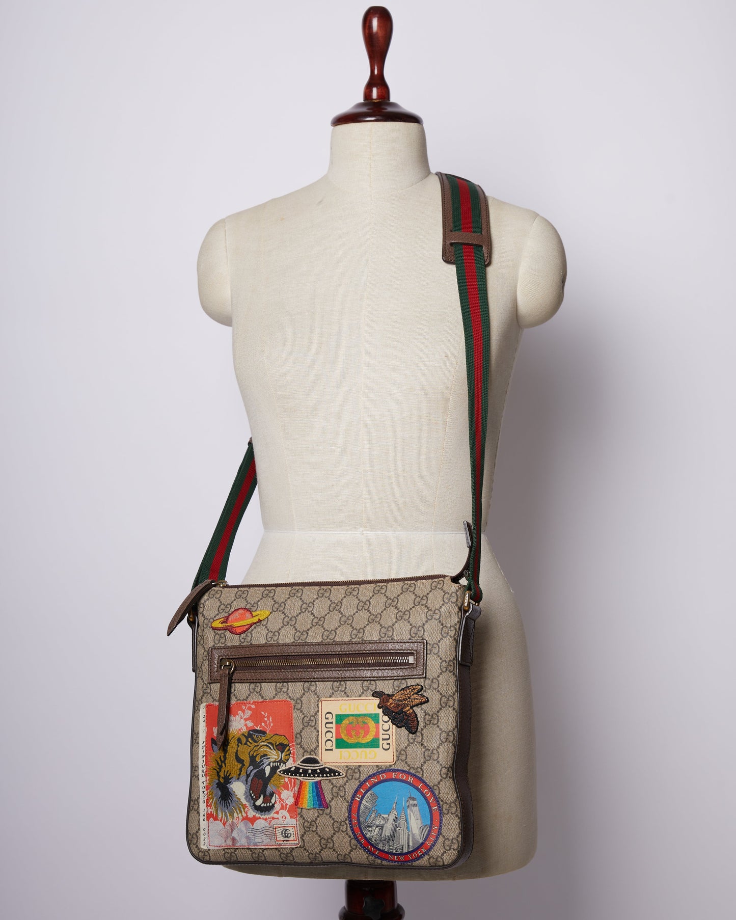Gucci Lou Monogram Leather Canvas Crossbody