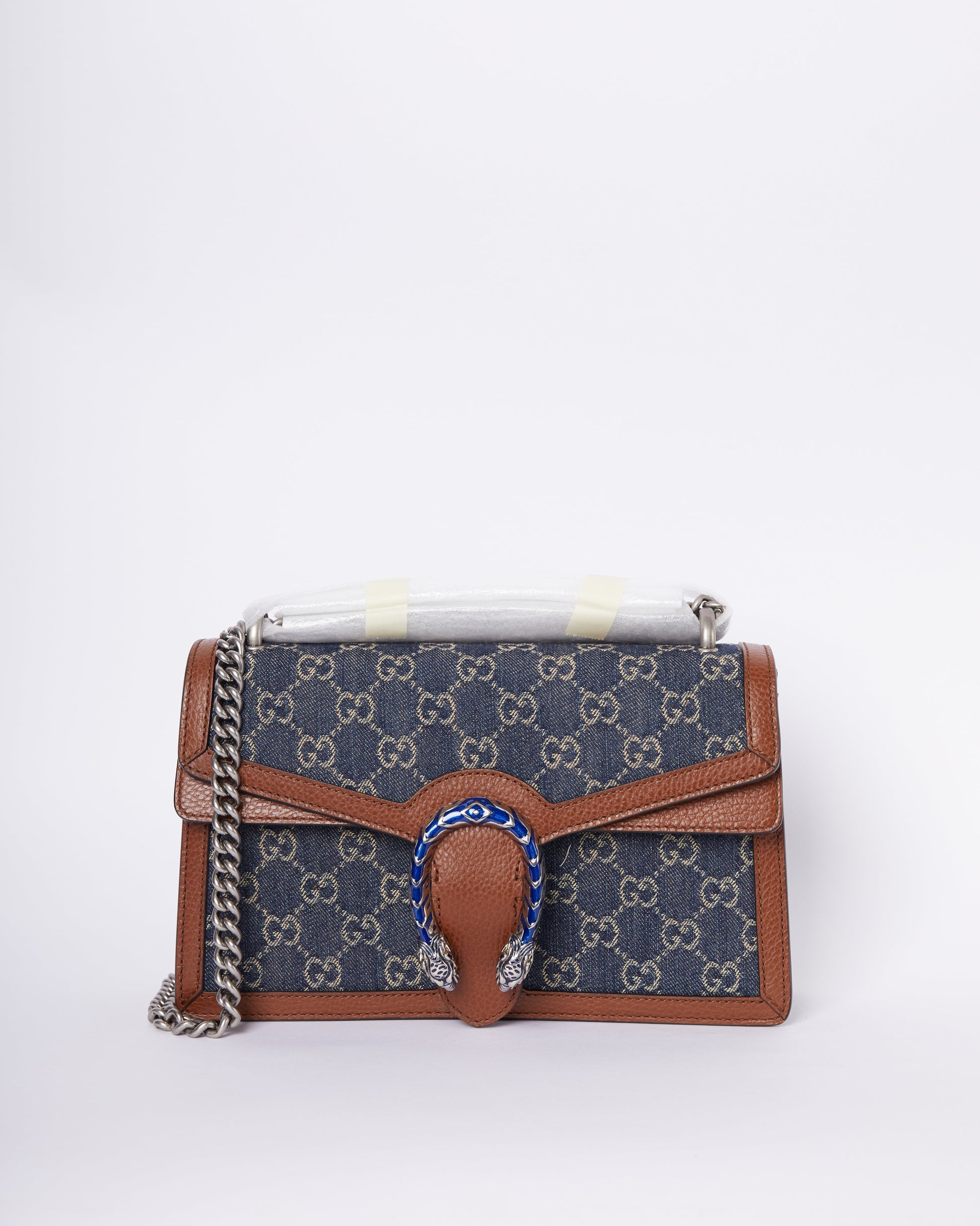 Gucci Lou Monogram Chain Leather Shoulder Bag