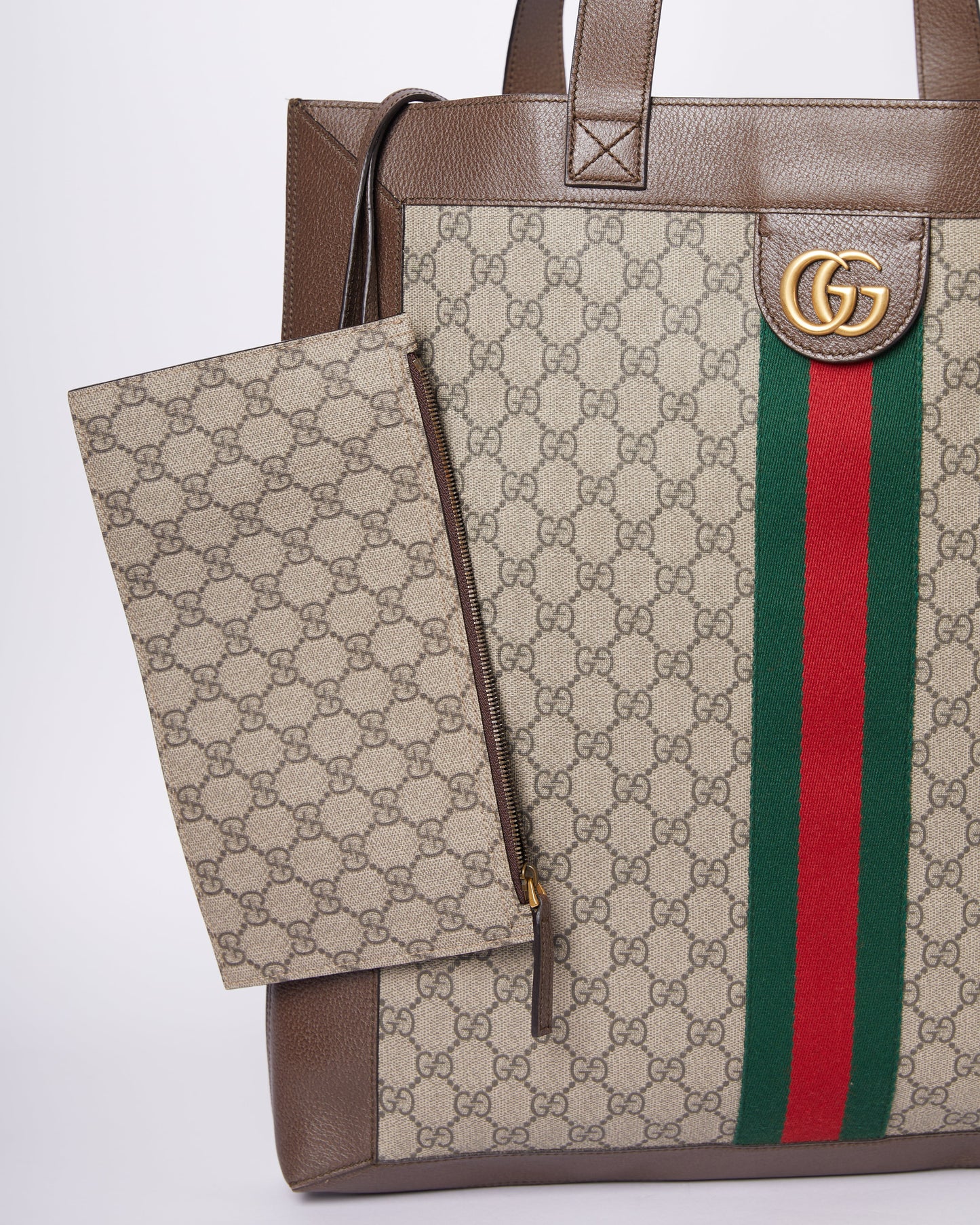 Gucci Lou Leather Canvas Tote