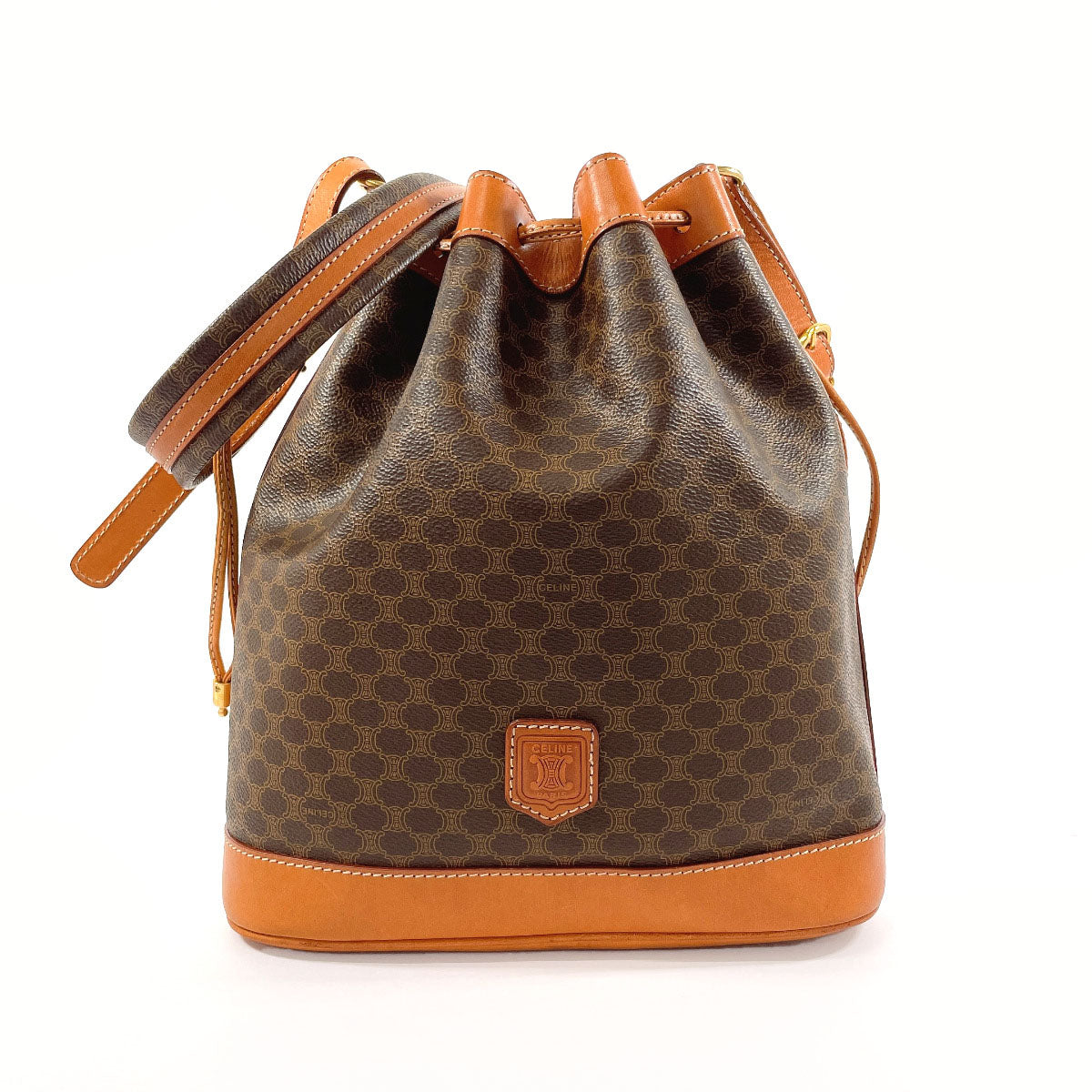 CELINE Shoulder Bag PVC, Leather Brown purse Macadam Women