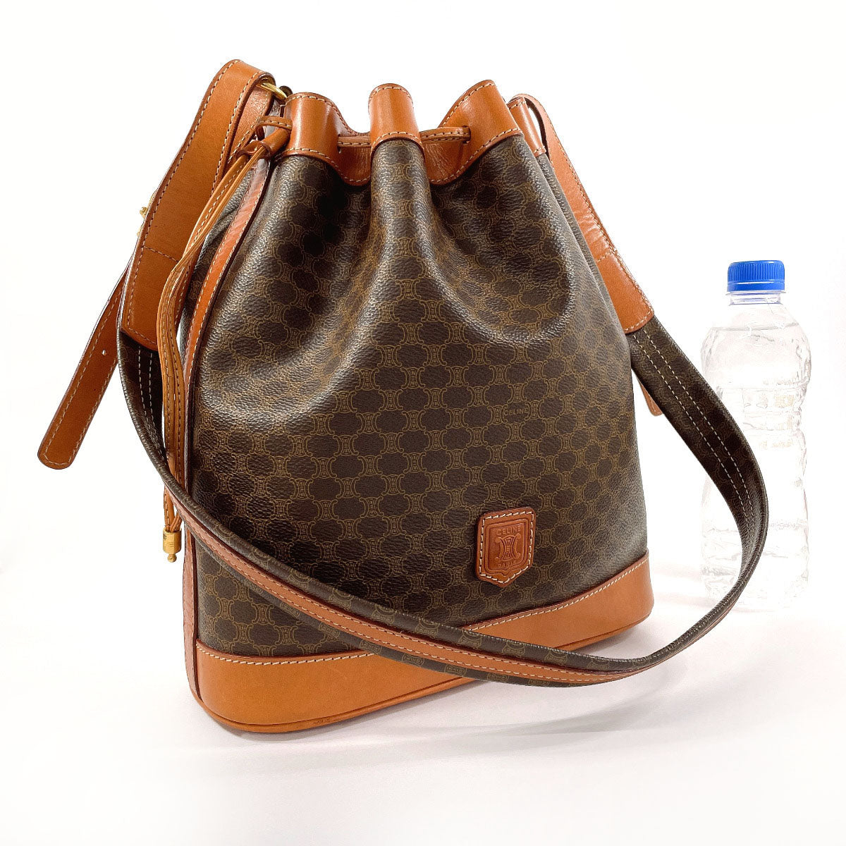 CELINE Shoulder Bag PVC, Leather Brown purse Macadam Women