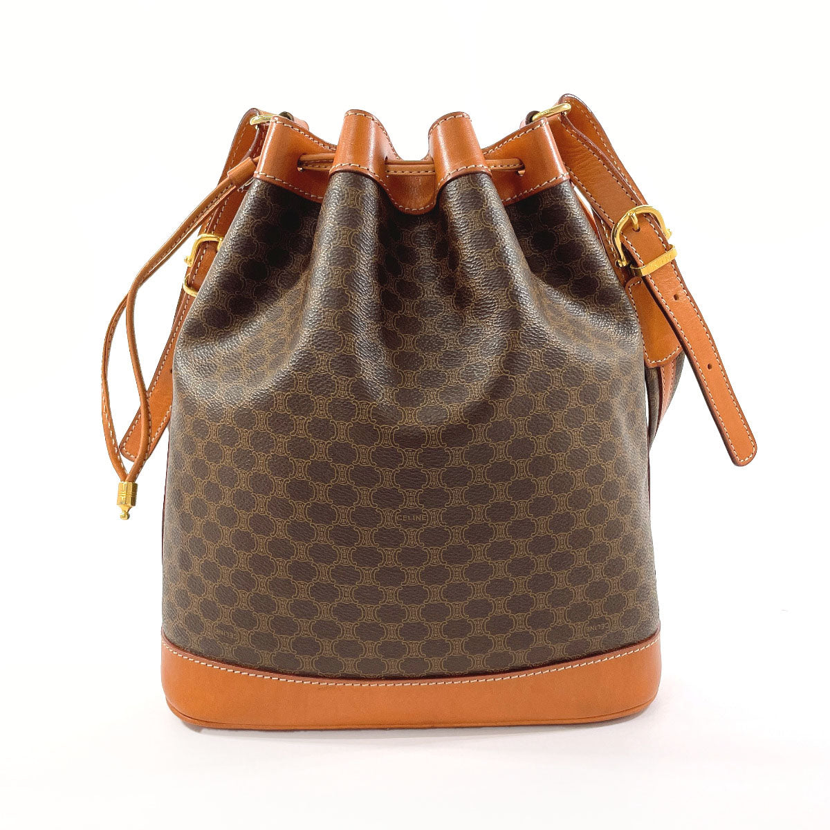 CELINE Shoulder Bag PVC, Leather Brown purse Macadam Women