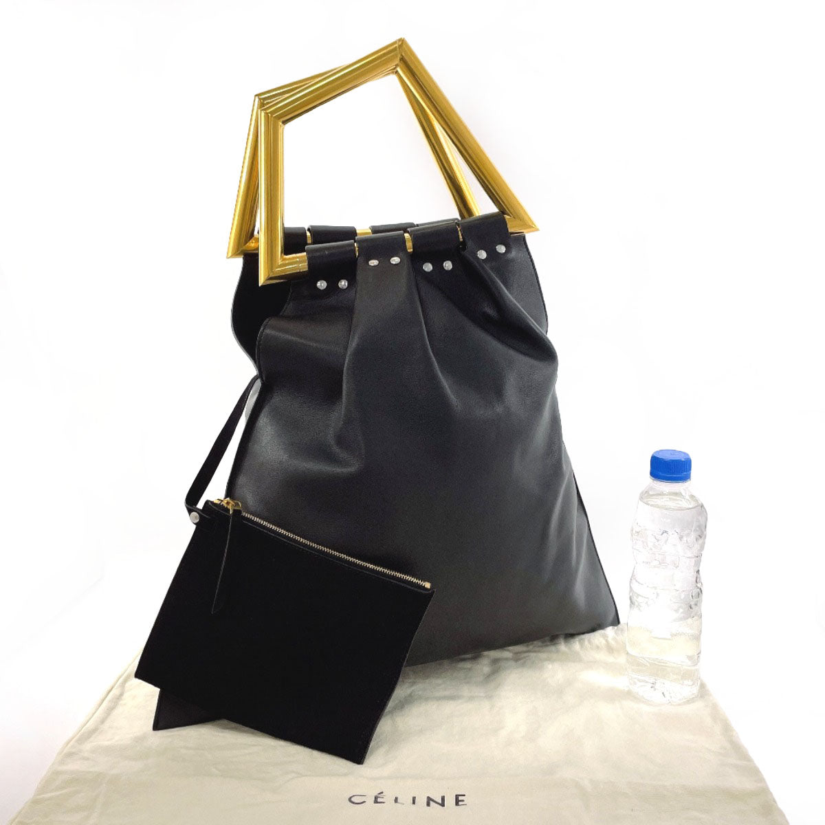 CELINE Handbag leather black Women