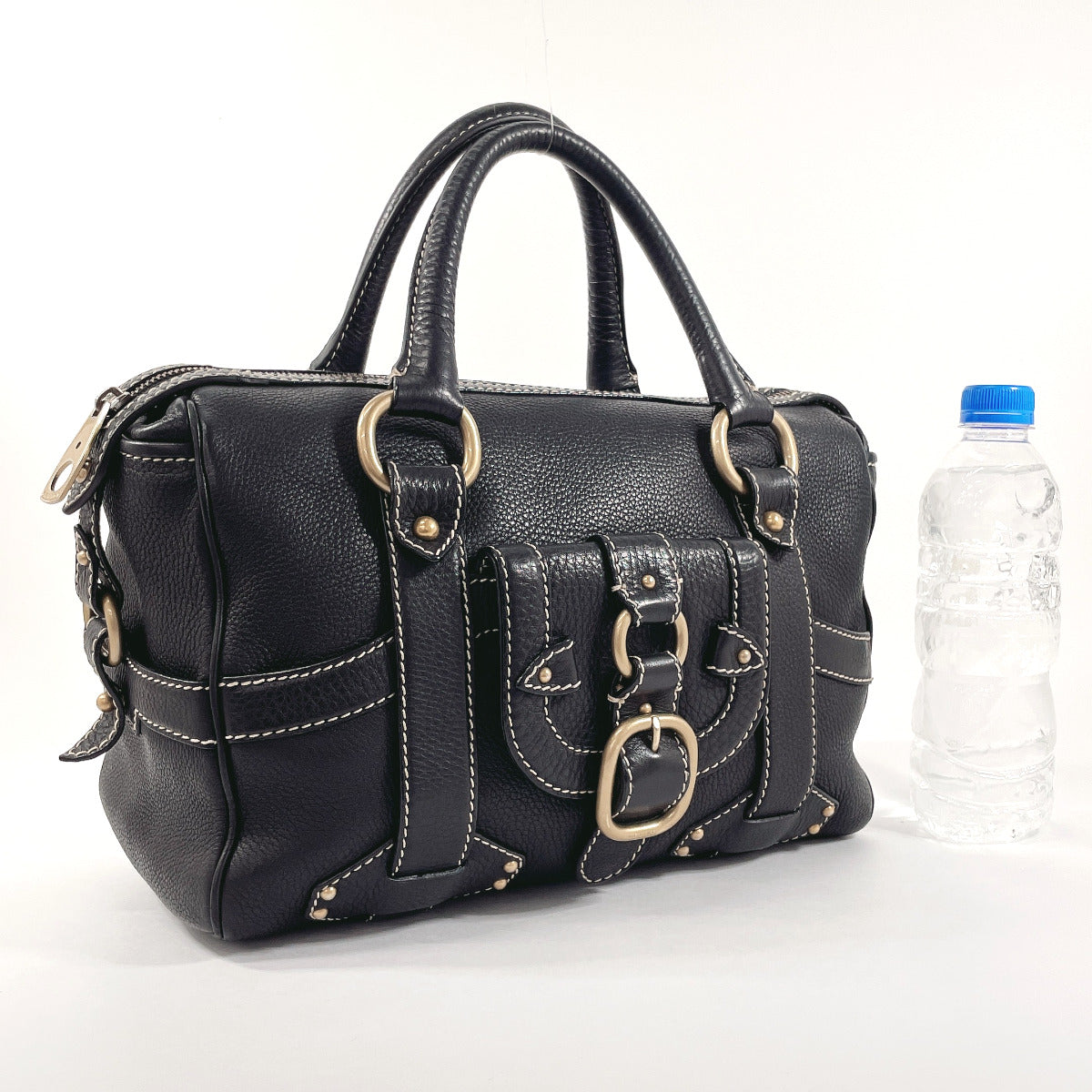 CELINE Handbag leather black Women