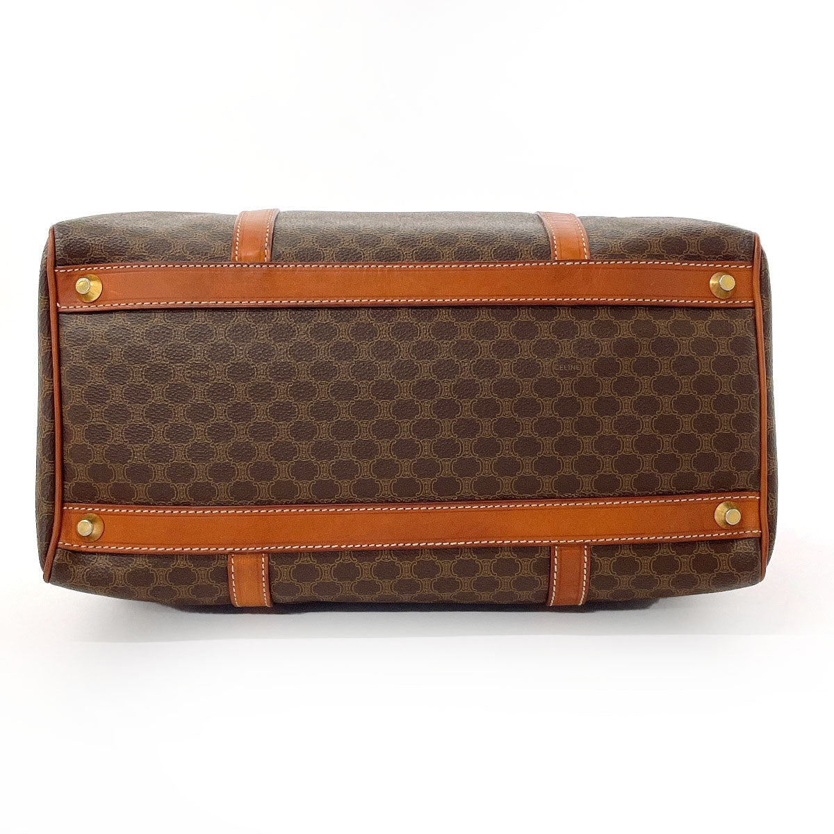CELINE Handbag PVC, Leather Brown Macadam Mini Boston Women
