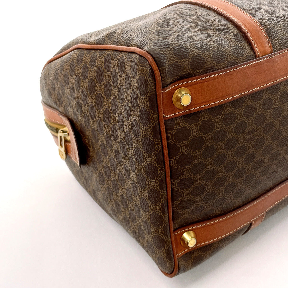 CELINE Handbag PVC, Leather Brown Macadam Mini Boston Women