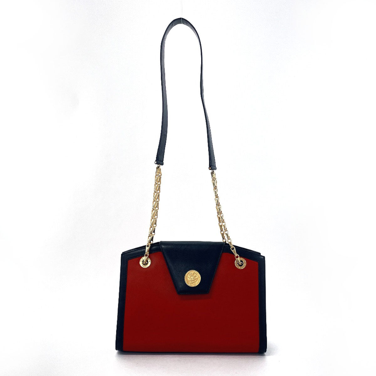 CELINE Shoulder Bag leather Red ChainShoulder Women